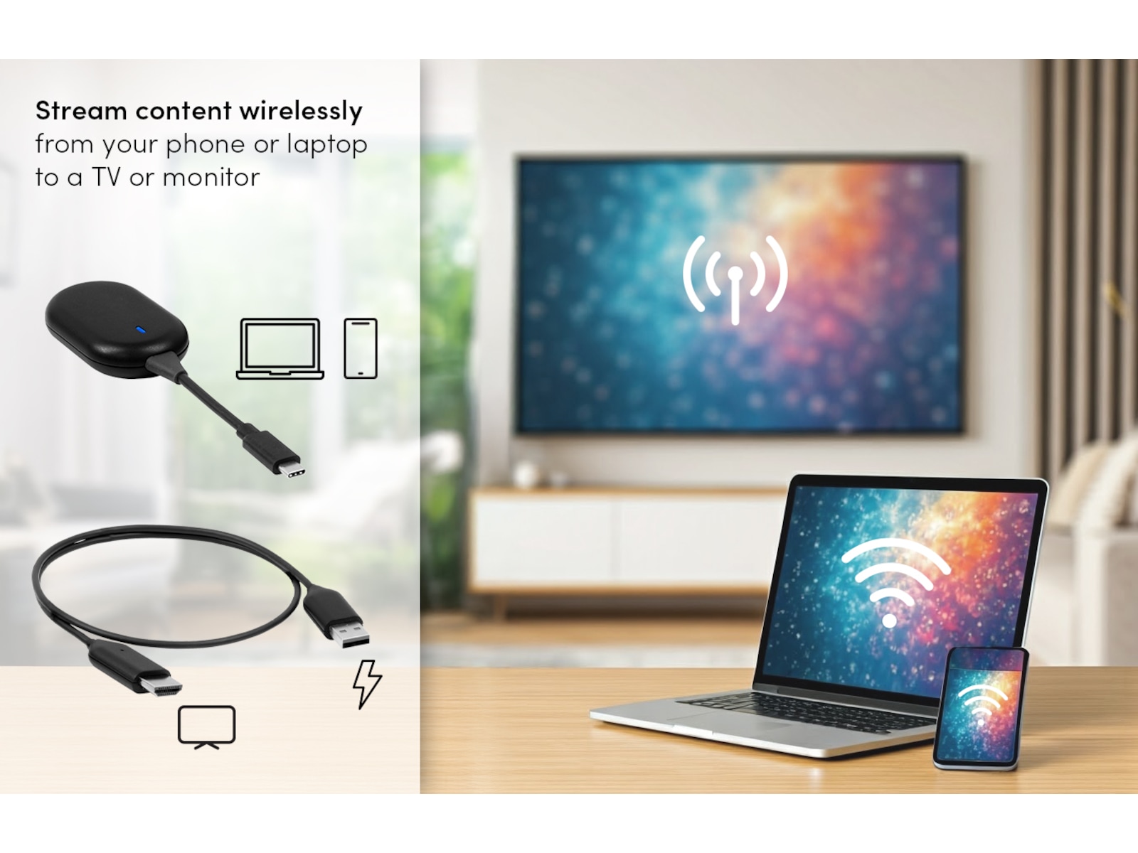 Andersson USB-C - HDMI - Wireless P2P Adaptrar och kablage