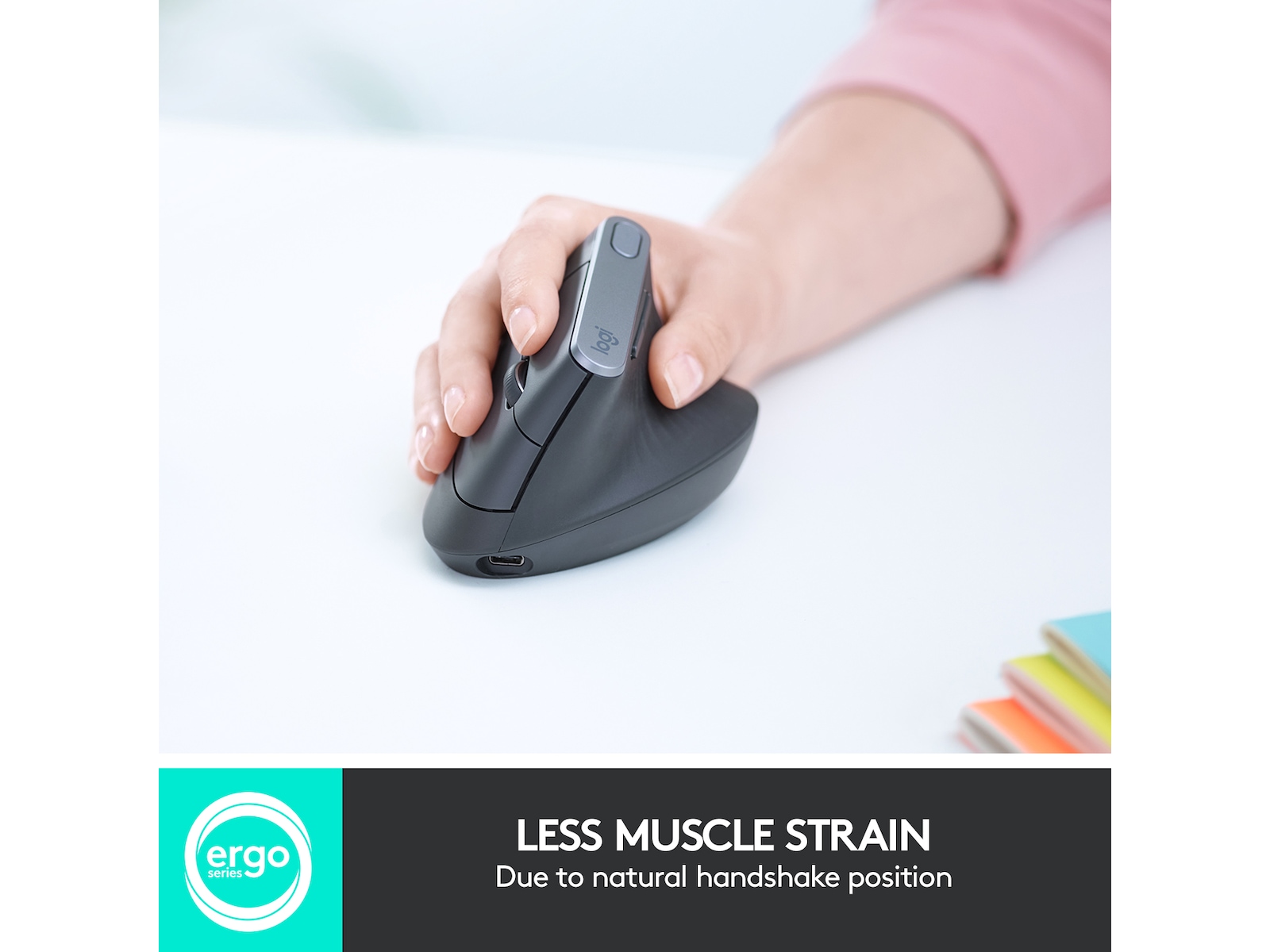 Logitech MX Vertical Trådlös Bluetooth Mus Ergonomi