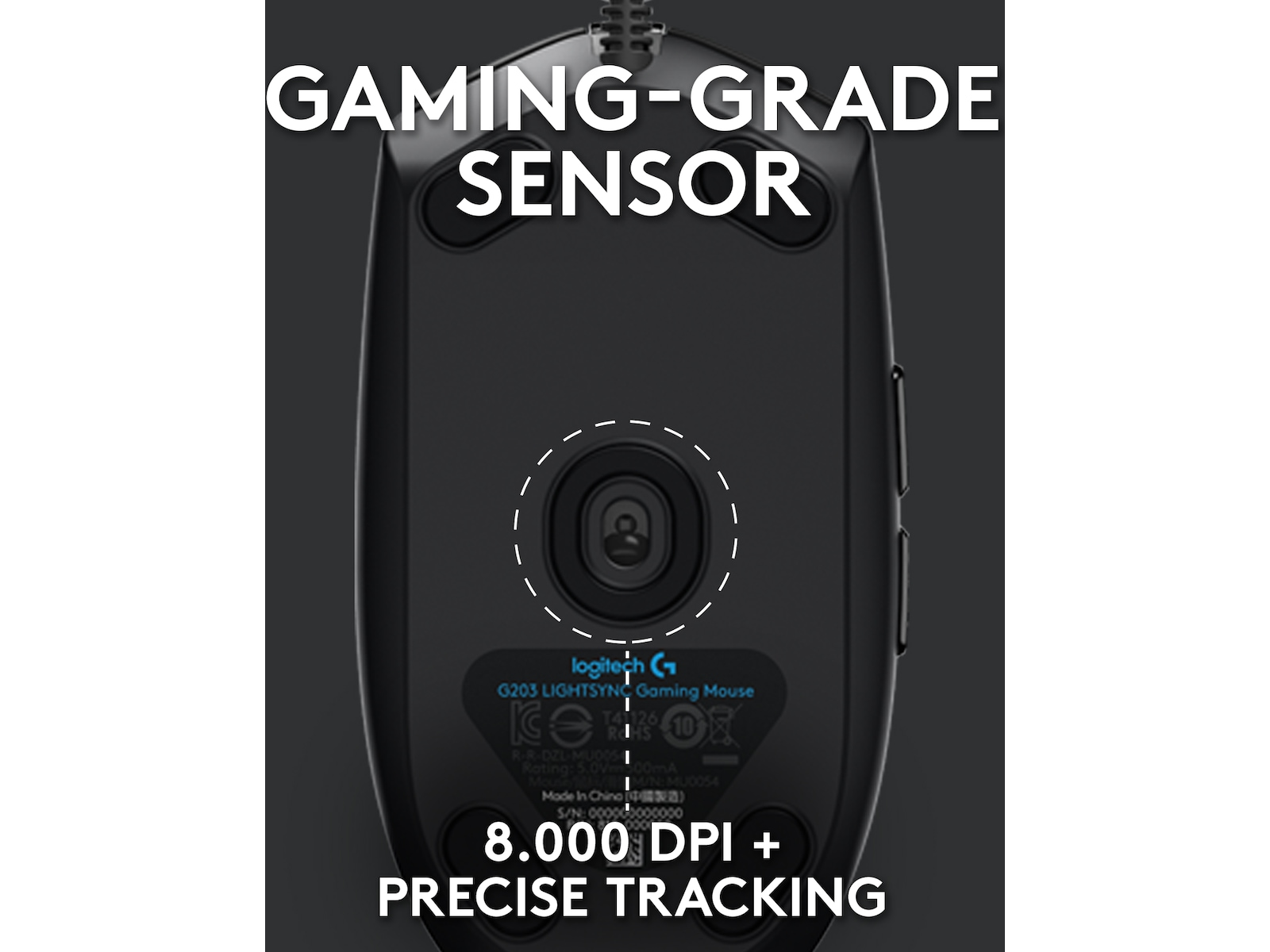 Logitech G203 Lightsync Gamingmus (svart) Gamingmus