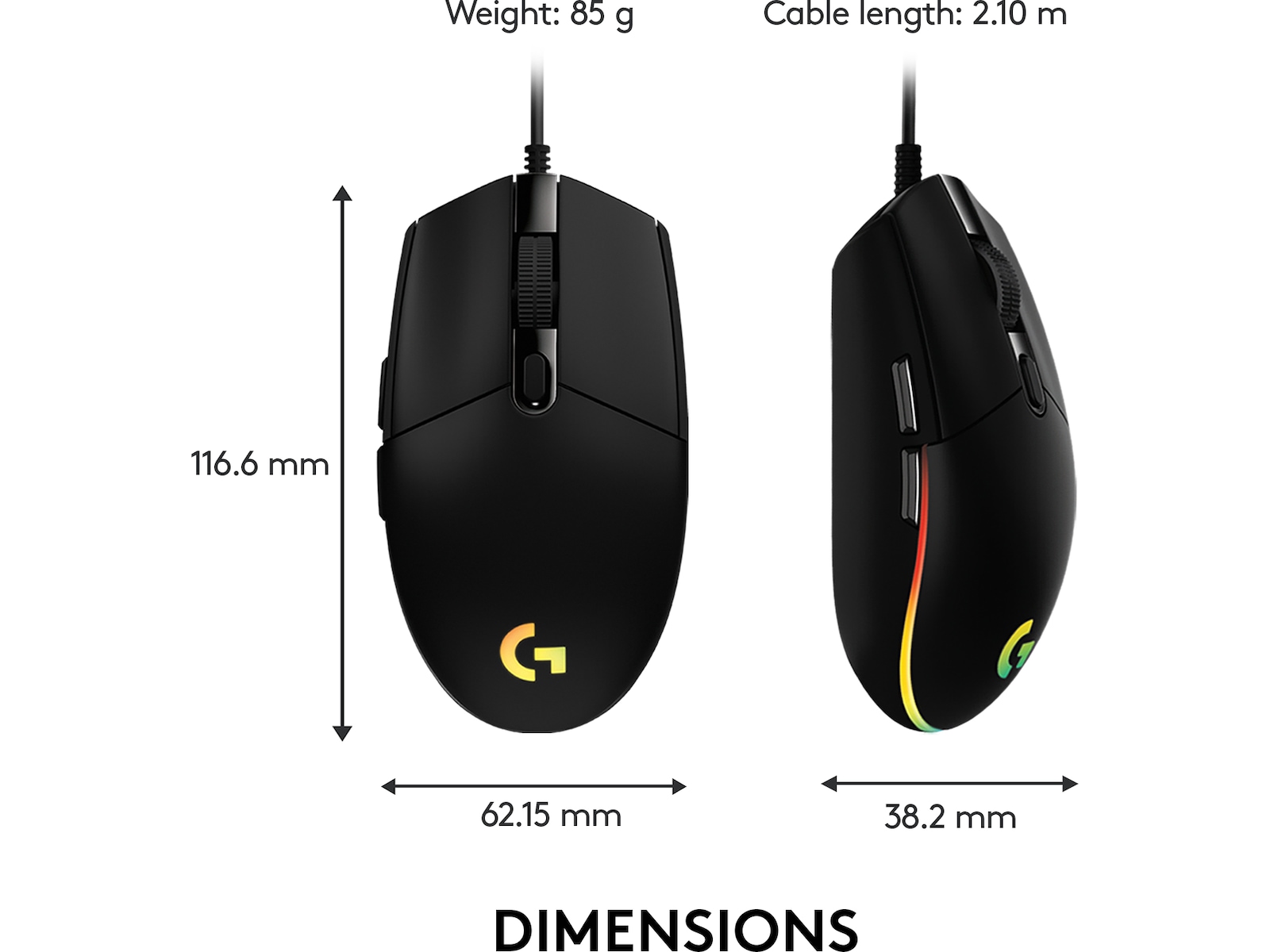Logitech G203 Lightsync Gamingmus (svart) Gamingmus