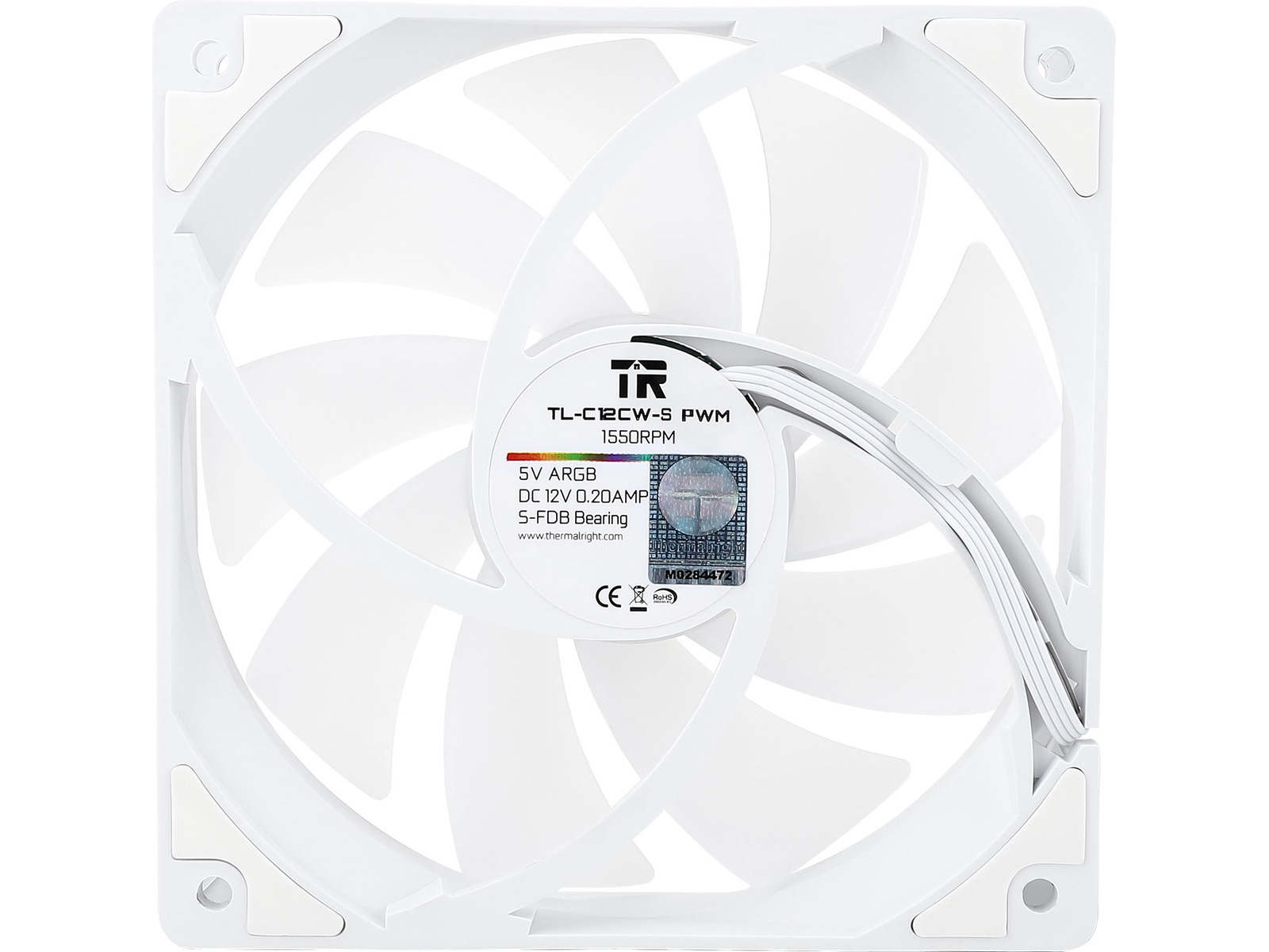 Thermalright TL-C12CW-S ARGB 120mm Fläkt 3-Pack (vit) Fläkt
