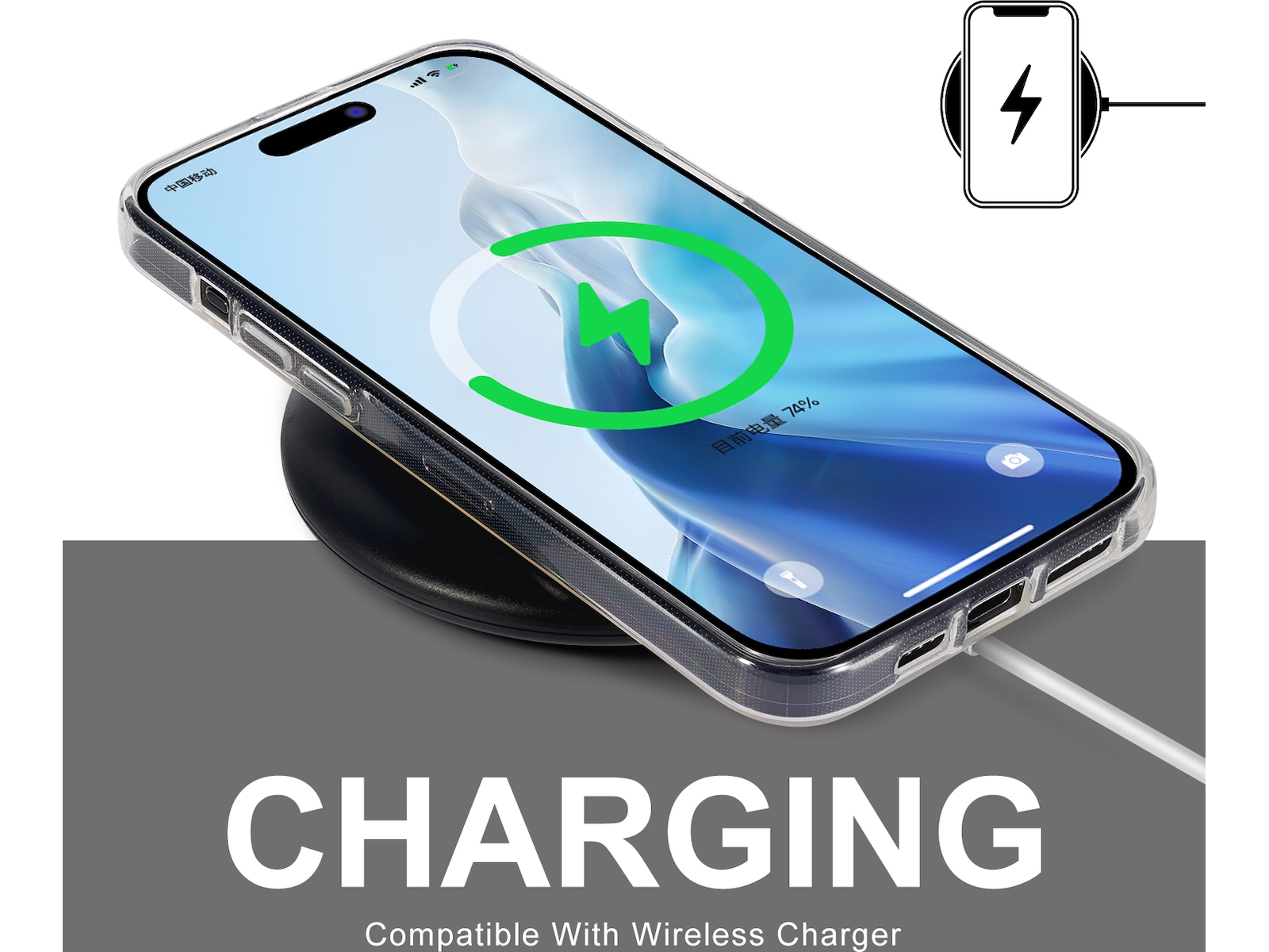 iiglo iPhone 15 Pro Max Silikonskydd (transparent) Mobilskal