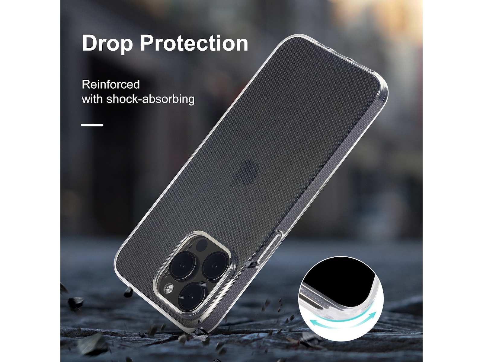 iiglo iPhone 15 Pro Max Silikonskydd (transparent) Mobilskal