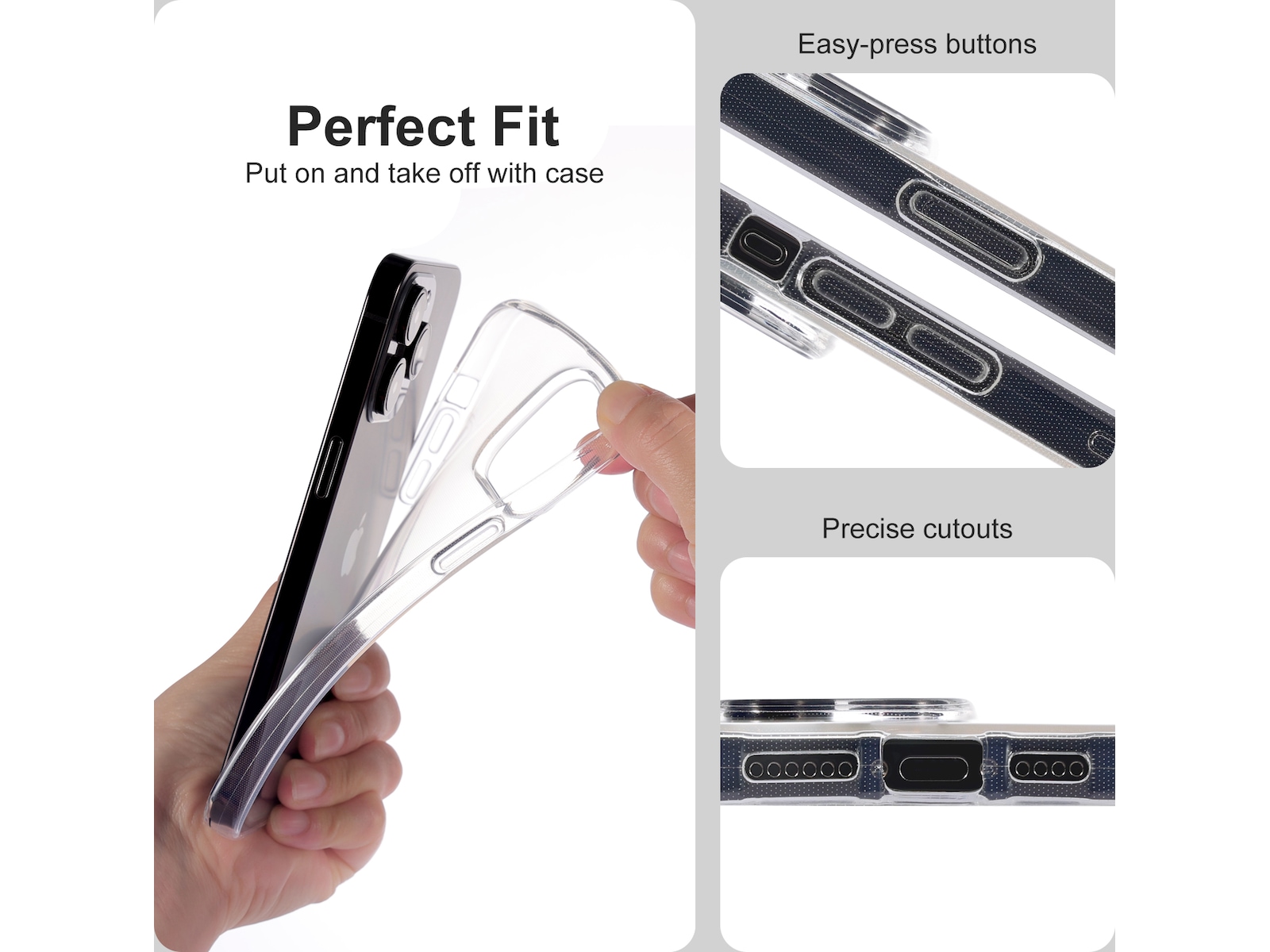 iiglo iPhone 15 Pro Max Silikonskydd (transparent) Mobilskal