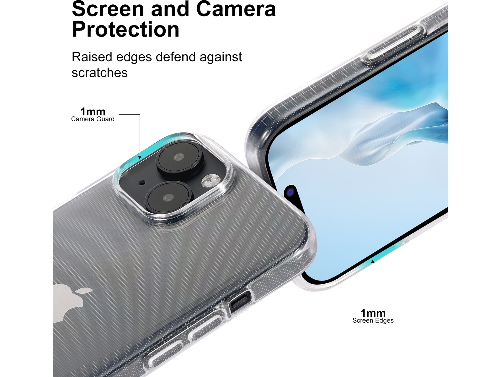 iiglo iPhone 15 / 14 Silikonskydd (transparent) Mobilskal