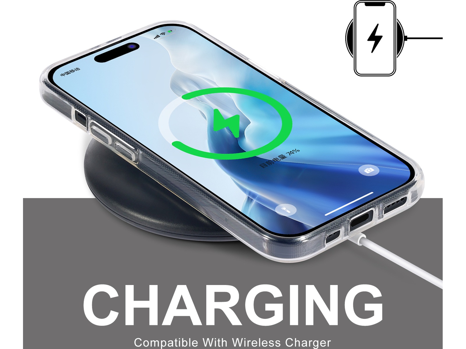 iiglo iPhone 15 / 14 Silikonskydd (transparent) Mobilskal