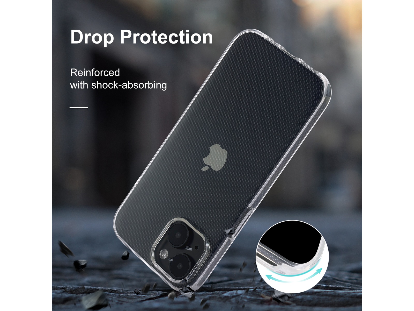 iiglo iPhone 15 / 14 Silikonskydd (transparent) Mobilskal