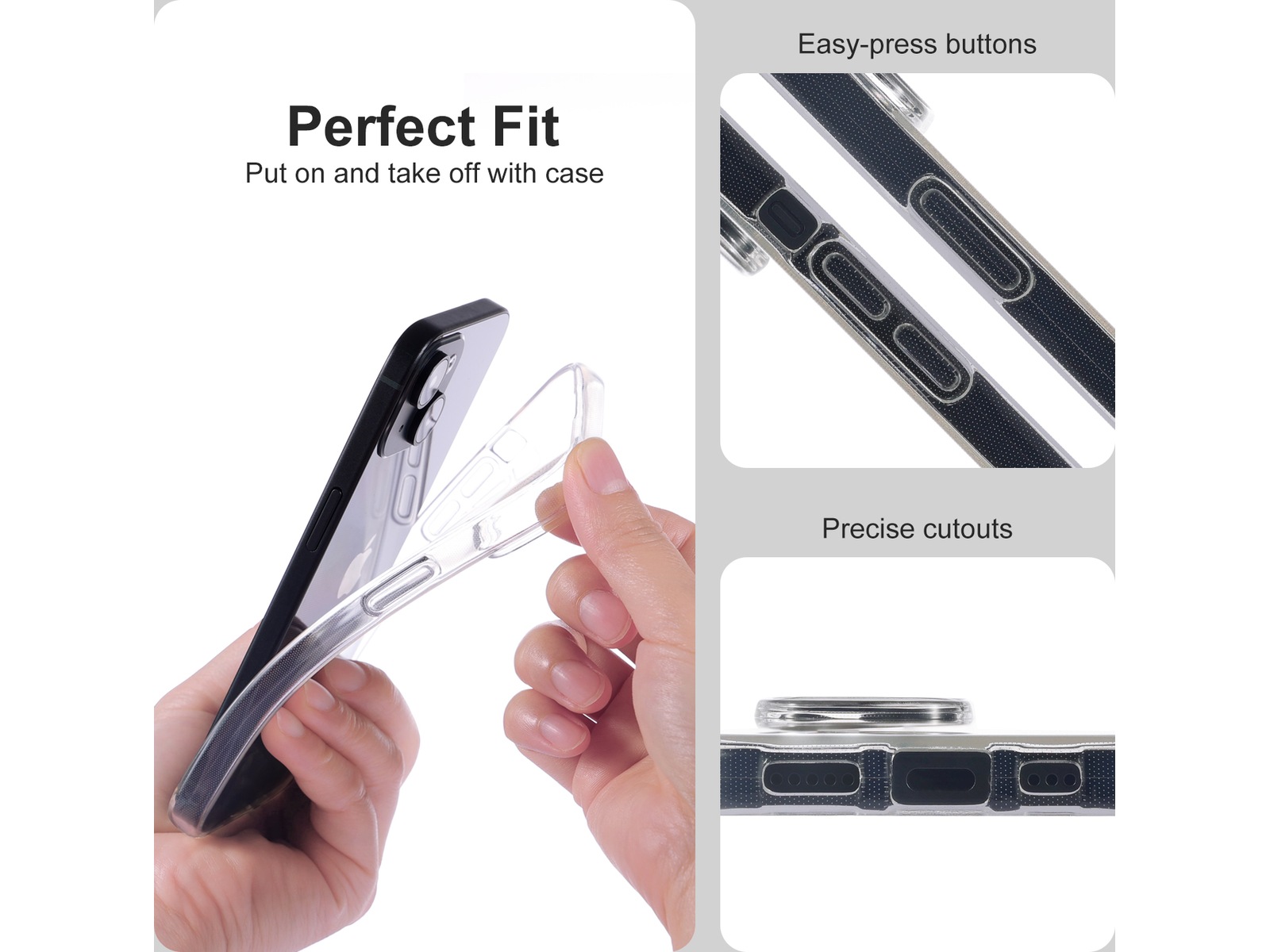 iiglo iPhone 15 / 14 Silikonskydd (transparent) Mobilskal