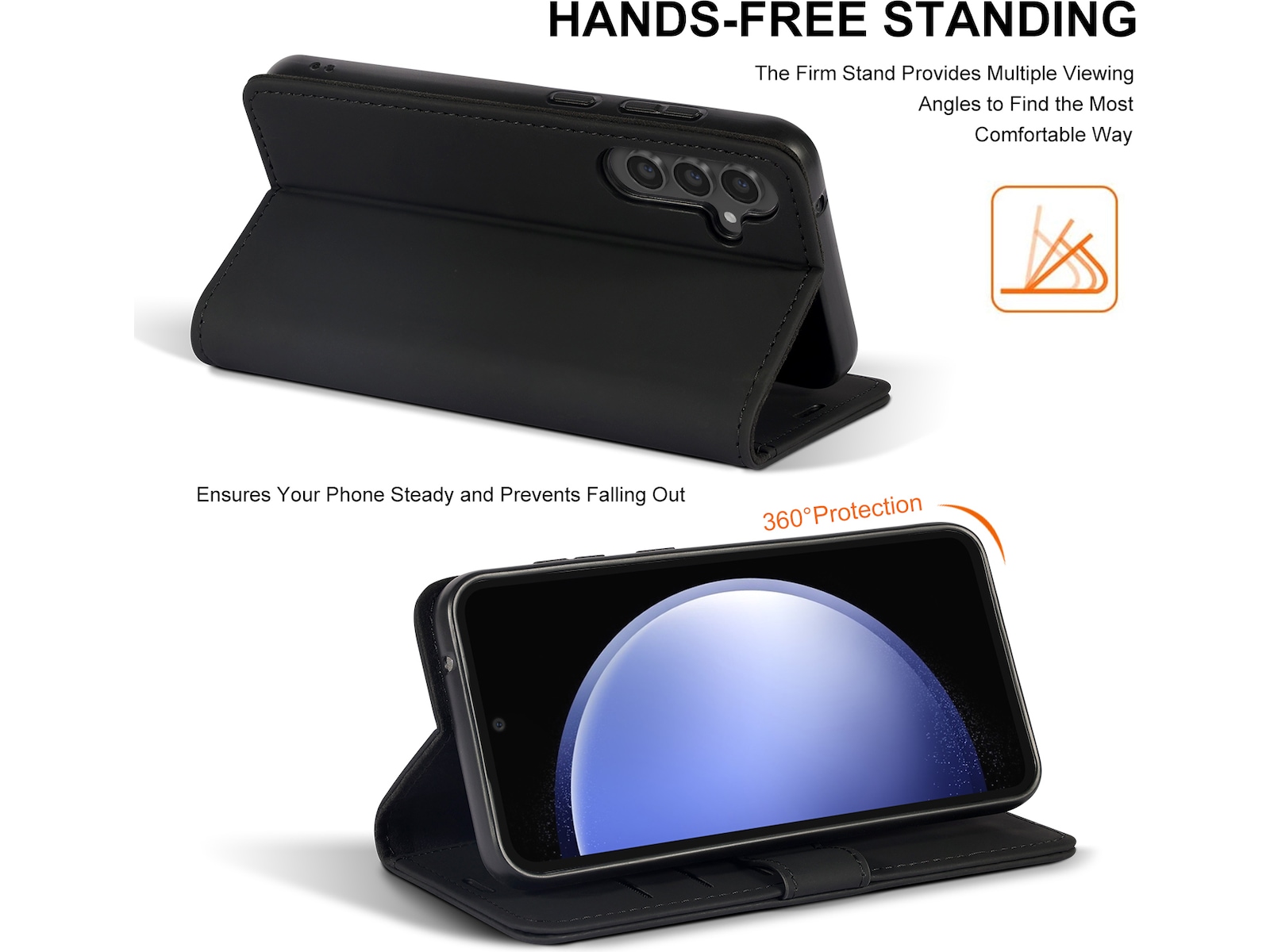 iiglo Galaxy S23 FE Plånboksfodral (svart) Mobilskal