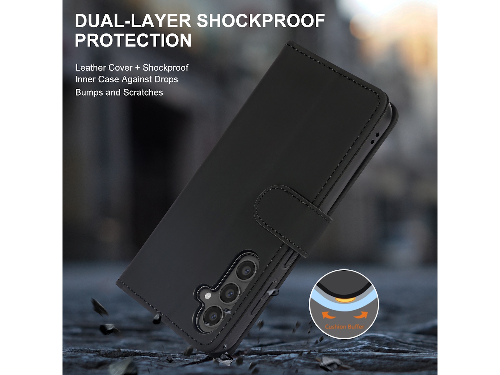 iiglo Galaxy S23 FE Plånboksfodral (svart) Mobilskal