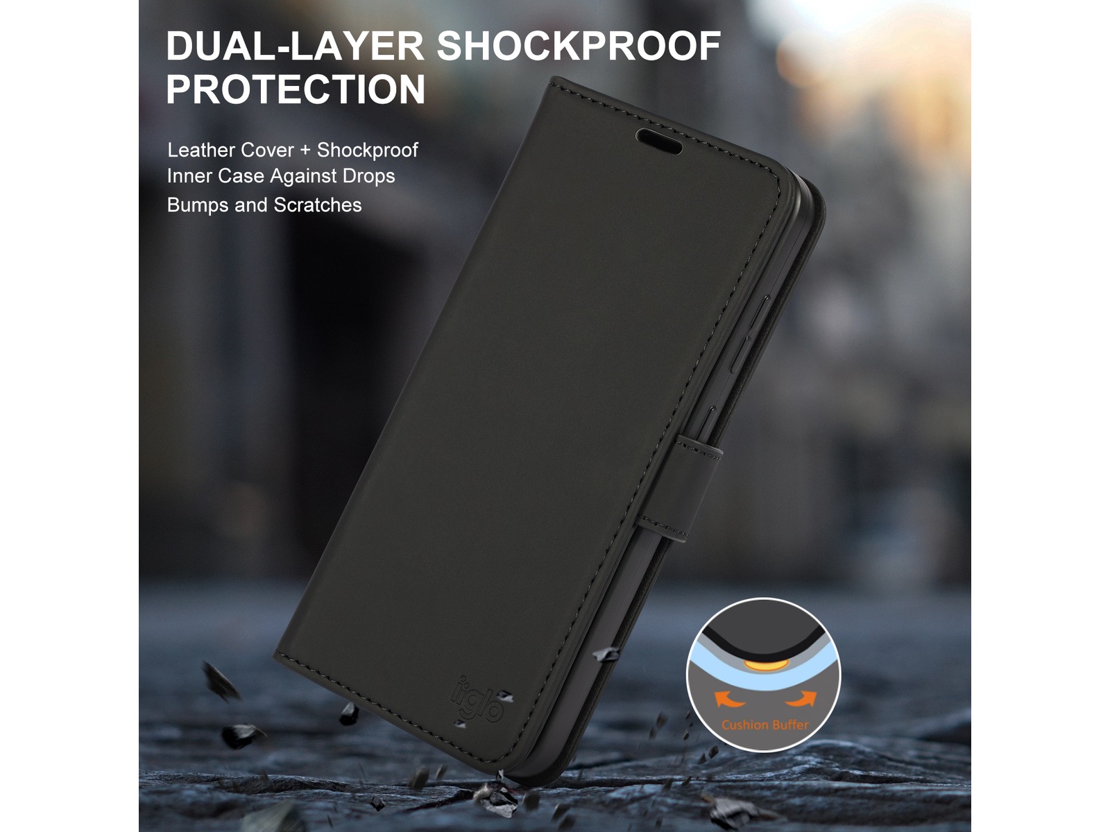 iiglo Galaxy S24 FE Plånboksfodral (svart) Mobilskal