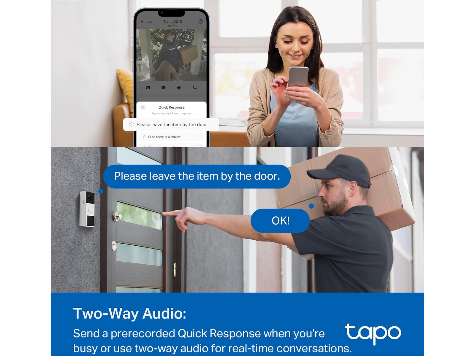 TP-Link Tapo D210 dörrklockakamera Ringklockor