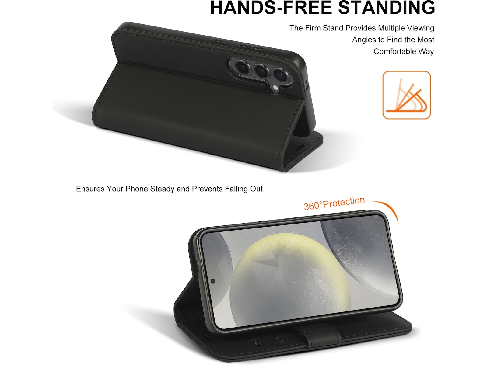 iiglo Galaxy S25 Plånboksfodral (svart) Mobilskal