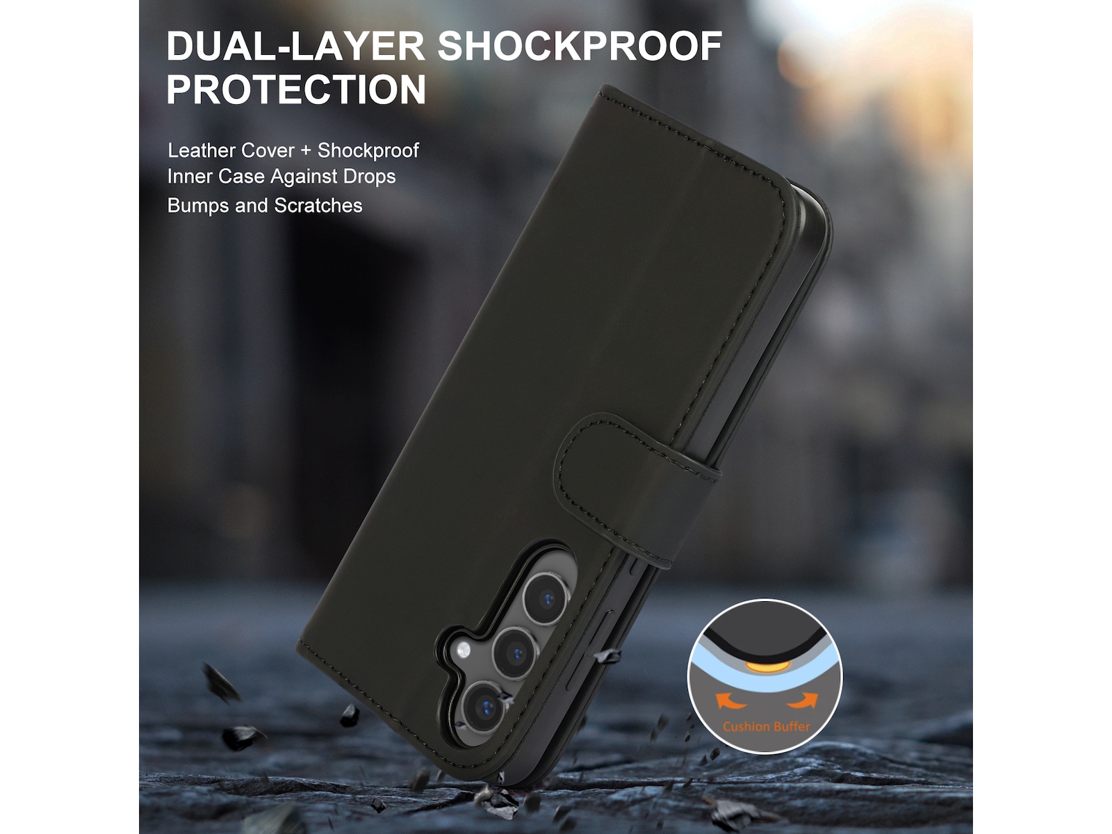 iiglo Galaxy S25 Plånboksfodral (svart) Mobilskal