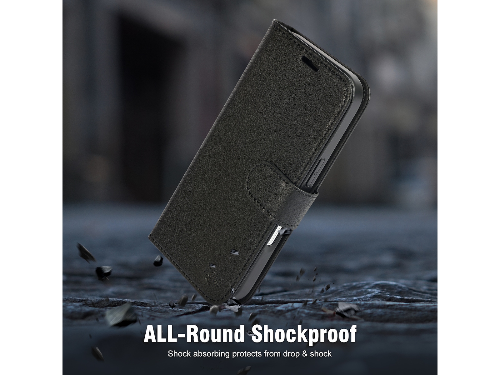 iiglo iPhone 16 2-i-1 Plånboksfodral (svart) Mobilskal