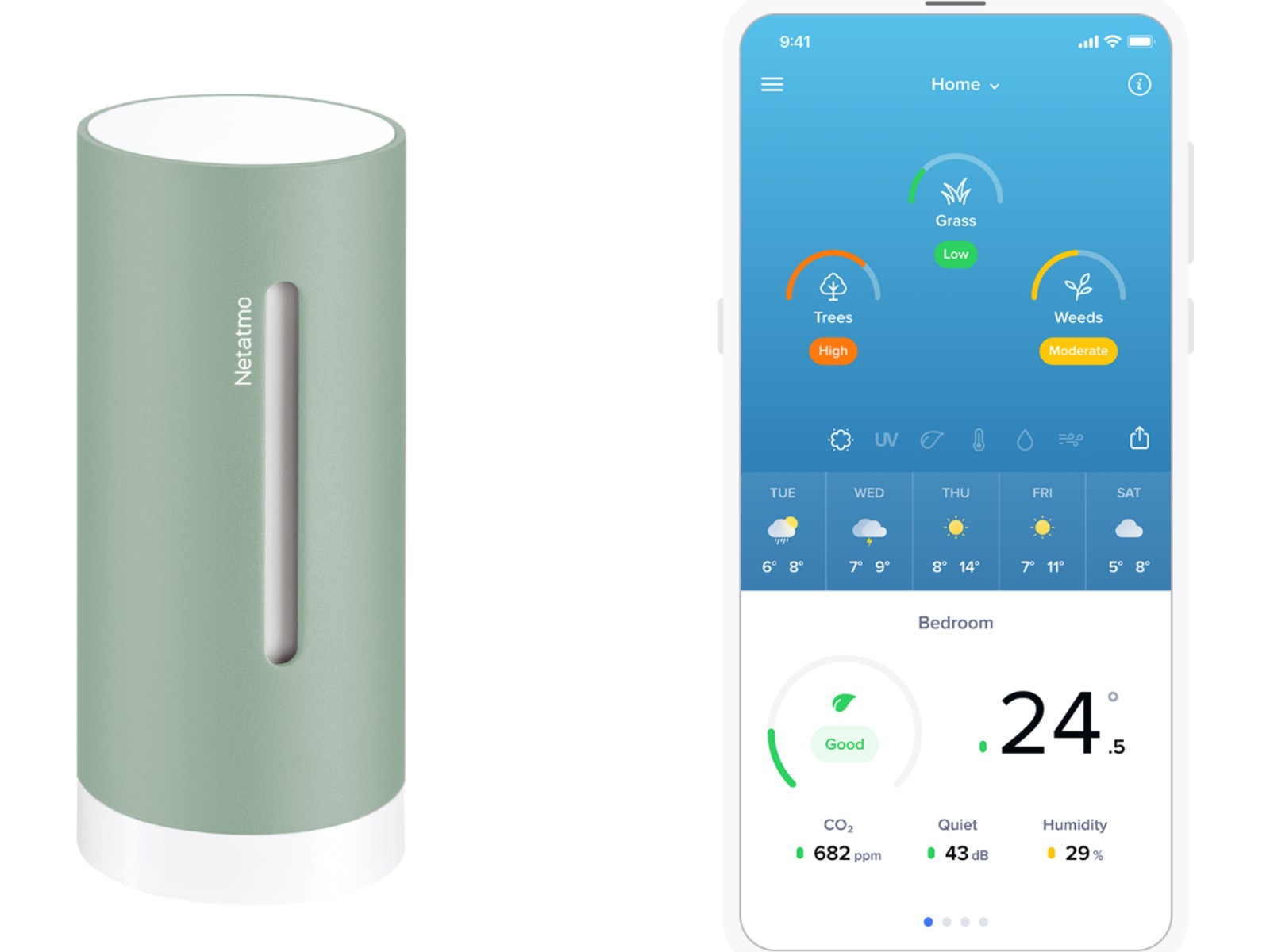 Netatmo Extra inomhusmodul Original (mint) Väderstationer