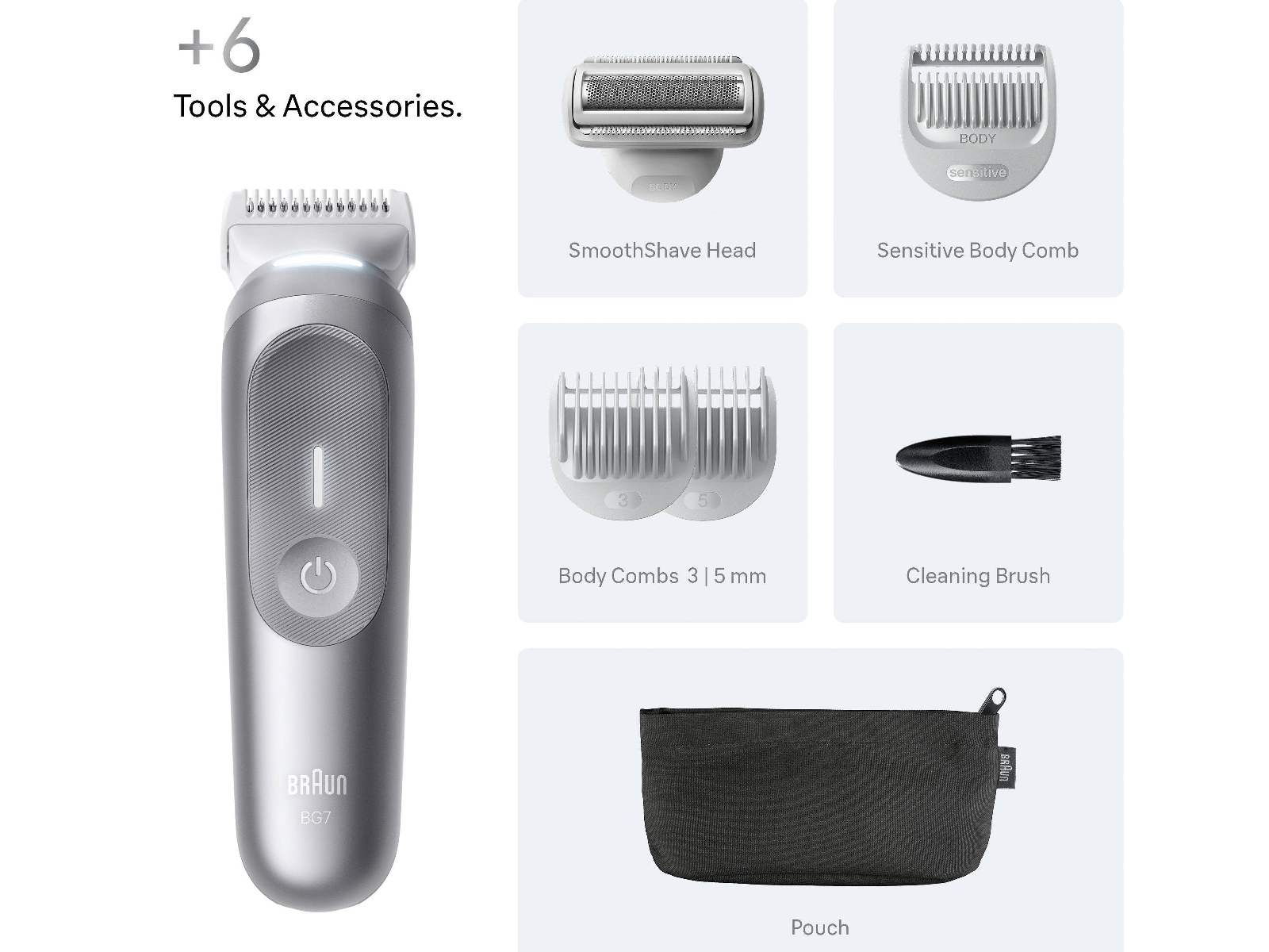 Braun Series 7 kroppstrimmer (grå) Rakapparat