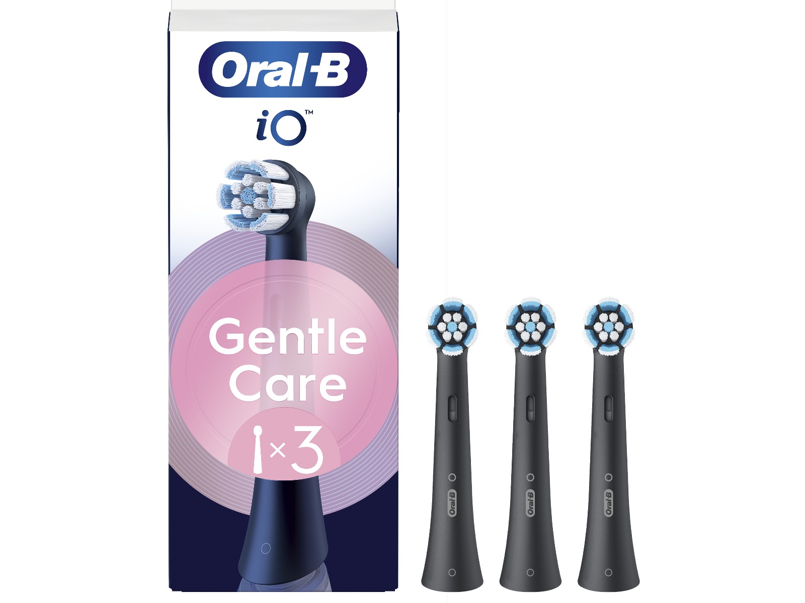 Oral-B iO Gentle Care borsthuvuden 3 st (svart) Tandborsthuvud