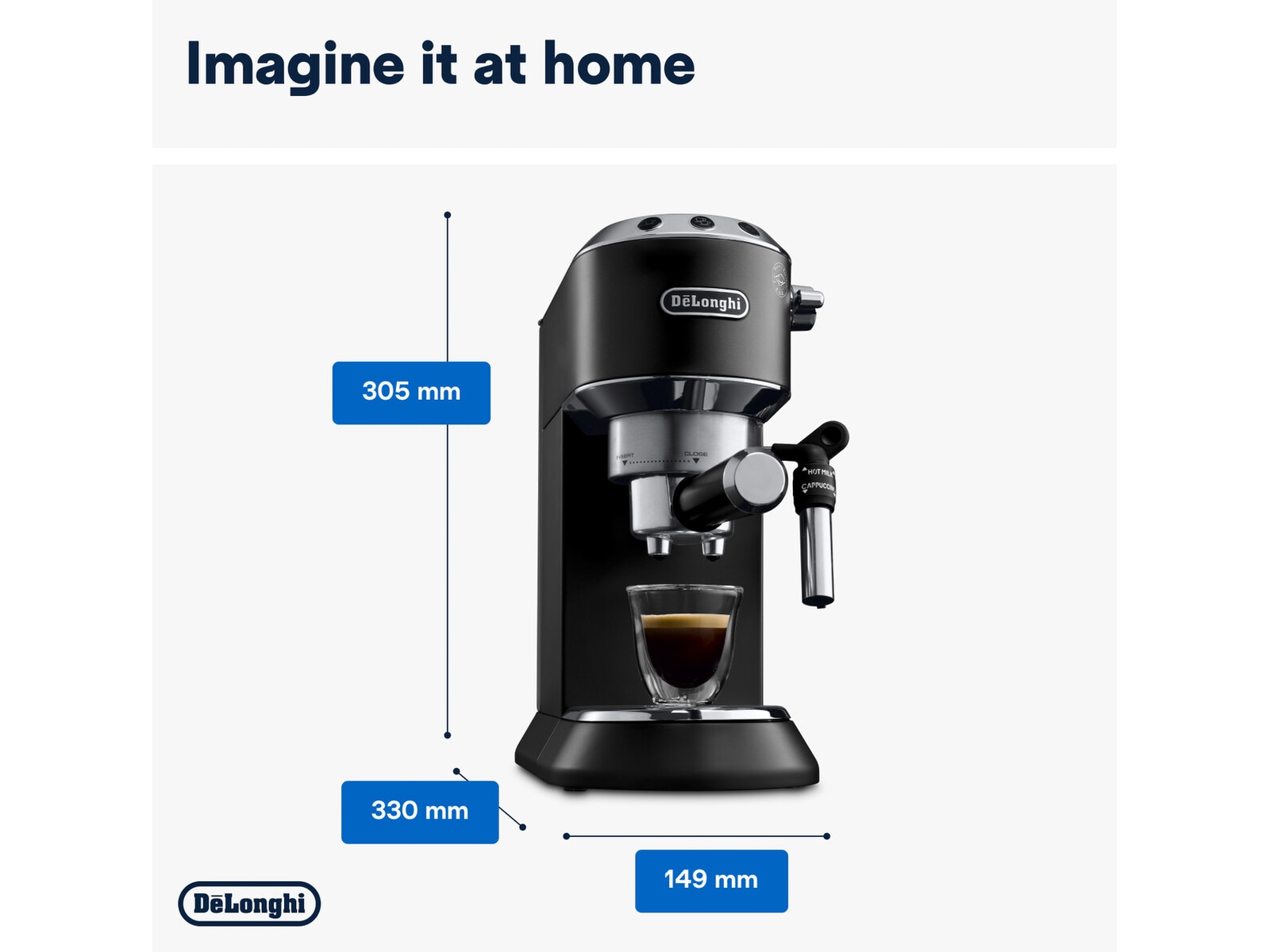 DeLonghi Dedica Style EC685.BK Manuell espressomaskin (svart) Espressomaskiner