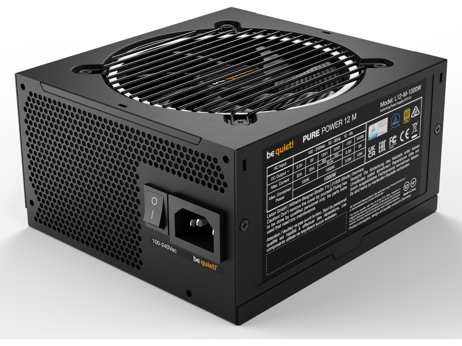 be quiet! PURE POWER 12 M 1000W PSU Nätaggregat