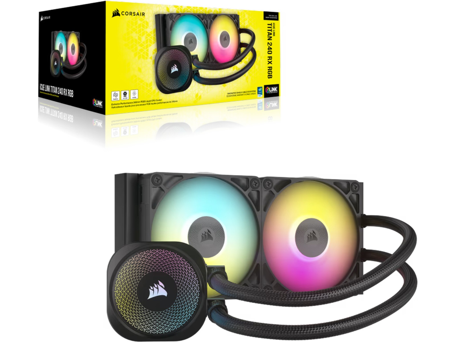 Corsair iCUE LINK Titan 240 RX RGB AIO Kylare (svart) CPU - Vattenkylning