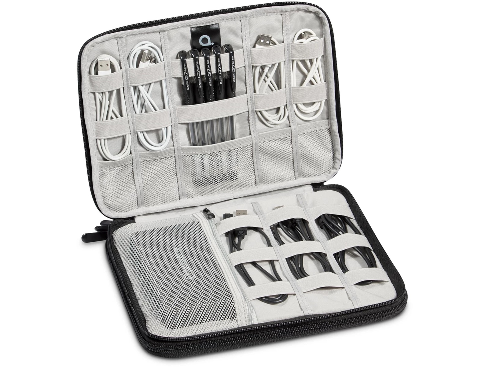 Andersson Stor förvaringsväska för surfplatta och tillbehör (grå) Kabeldöljare och tillbehör