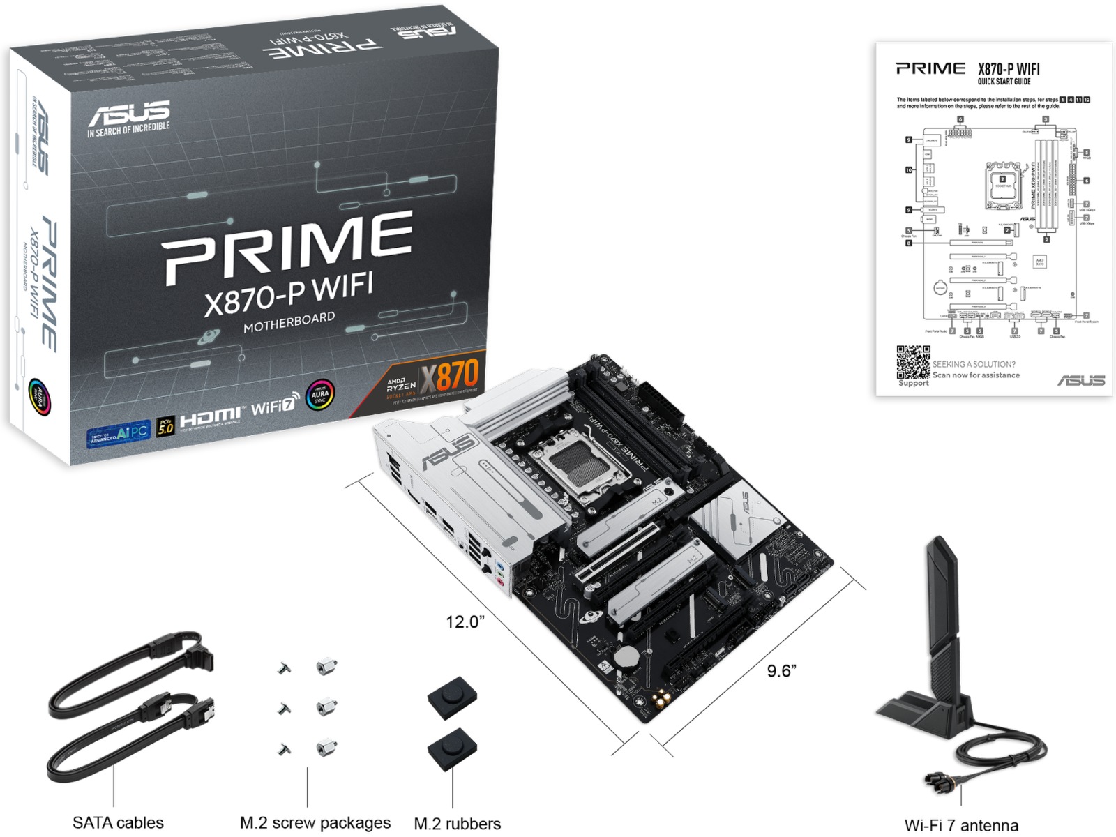 ASUS PRIME X870-P WIFI Moderkort AMD Socket