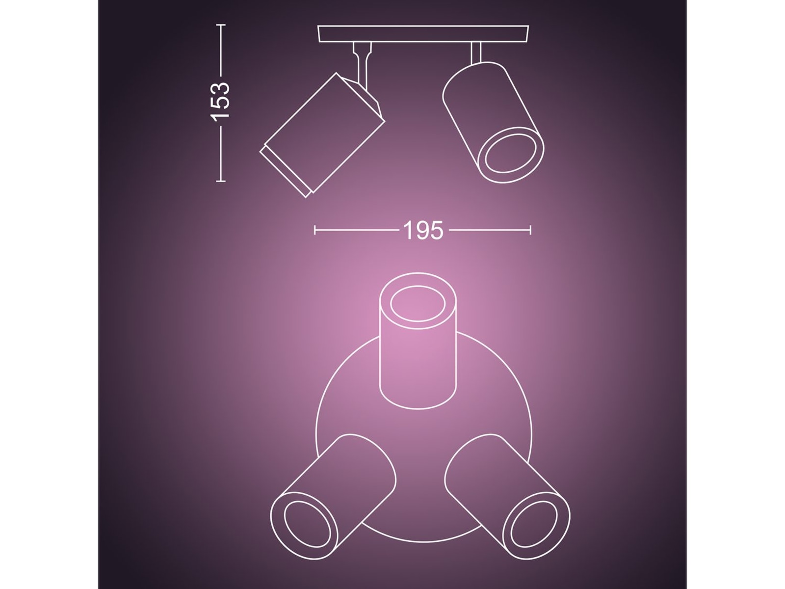 Philips Hue Fugato med 3 spotlights (vit) Taklampa