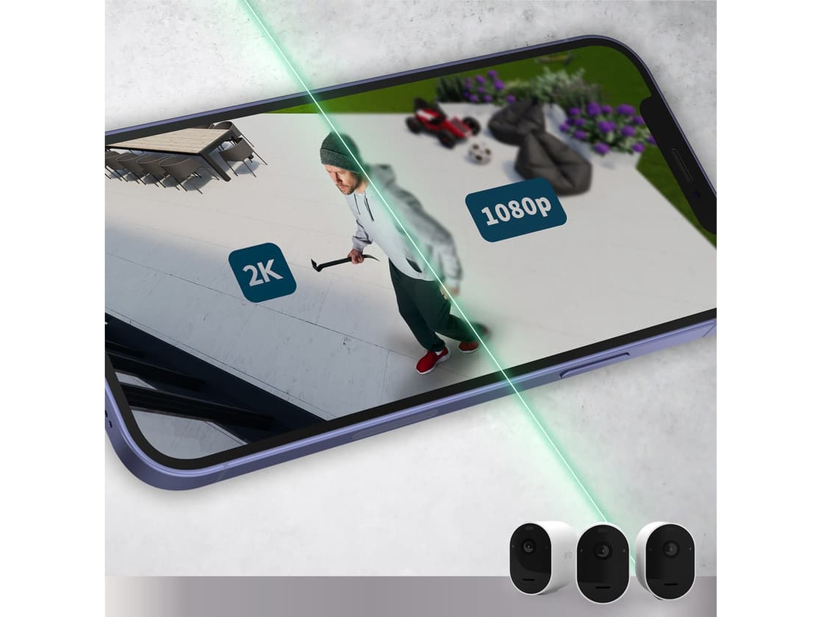 Arlo Pro 5 2K övervakningskamera 2-pack (vit) Övervakningskamera