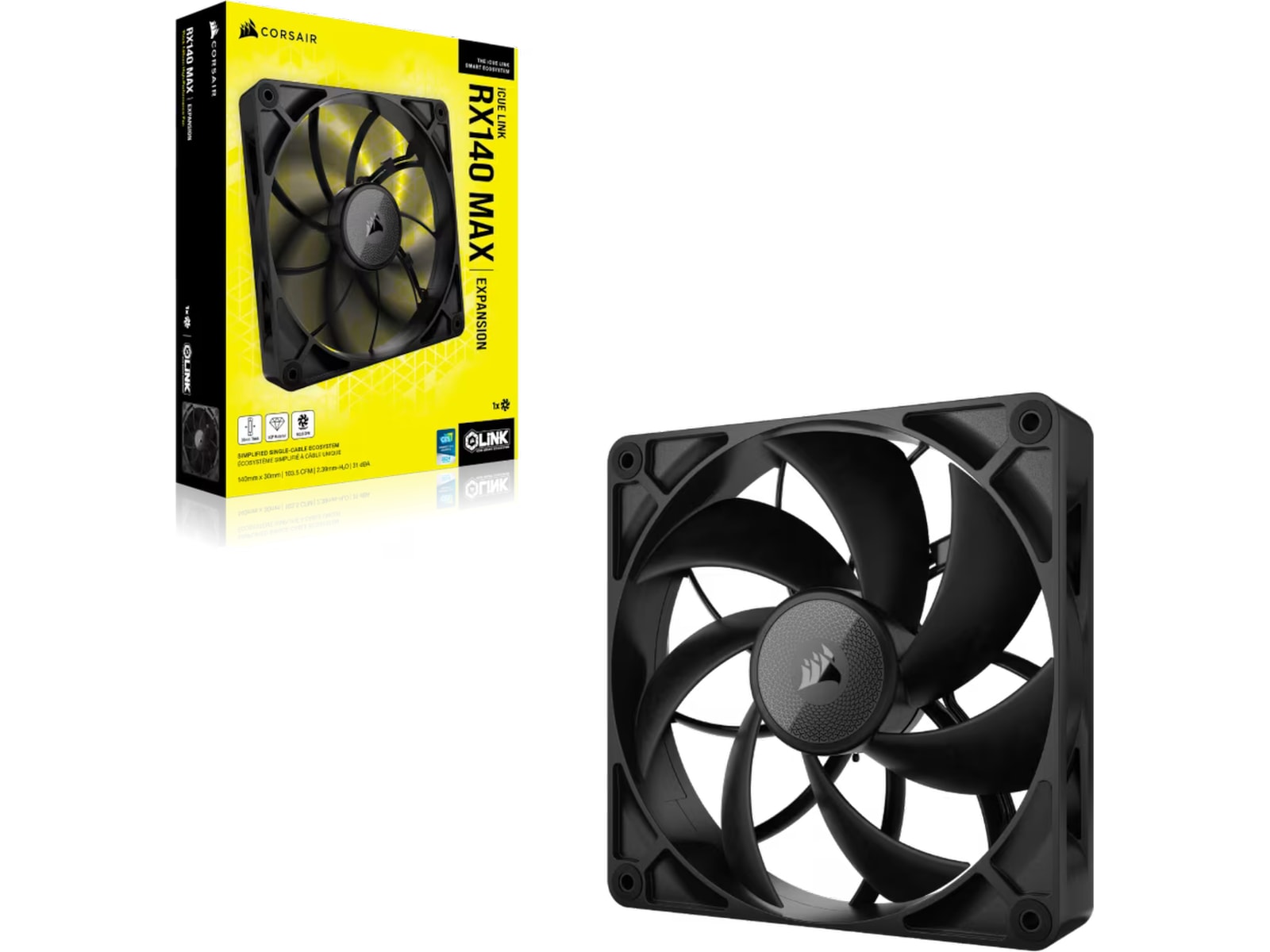 Corsair iCUE LINK RX140 MAX Fläkt (svart) Fläkt