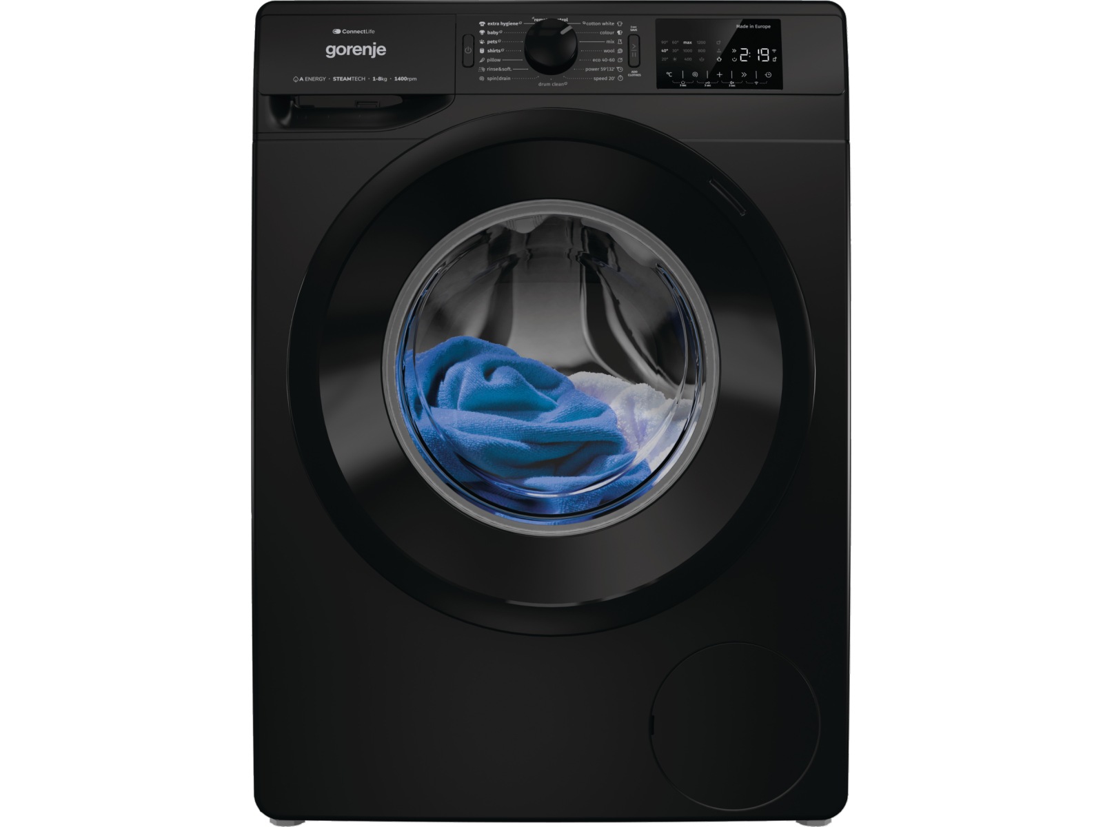 Gorenje WPNEI84A1SW/B Tvättmaskin (svart) Tvättmaskin