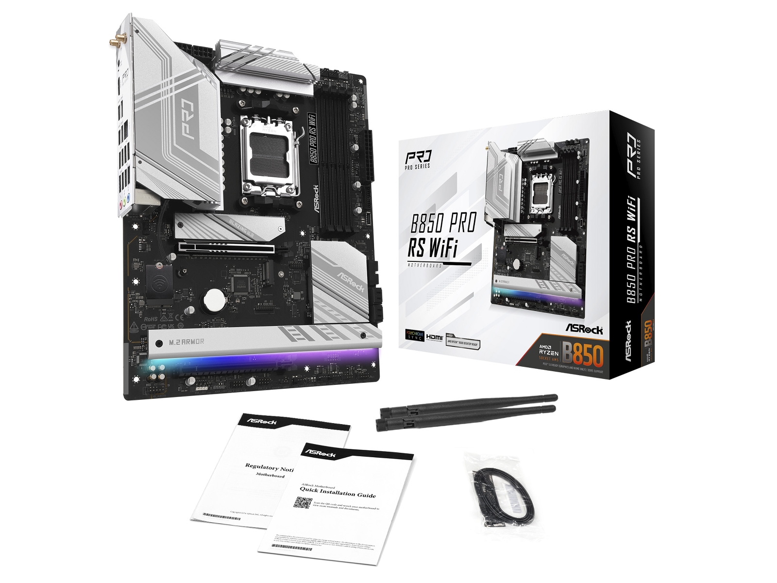 ASRock B850 Pro RS WiFi Moderkort AMD Socket