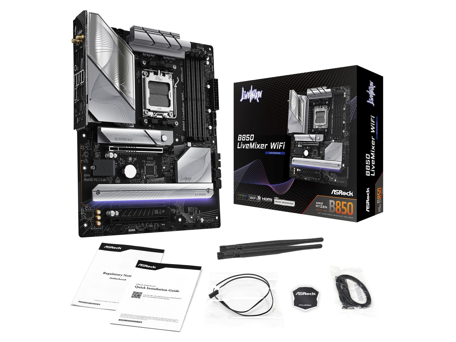 ASRock B850 LiveMixer WiFi Moderkort AMD Socket