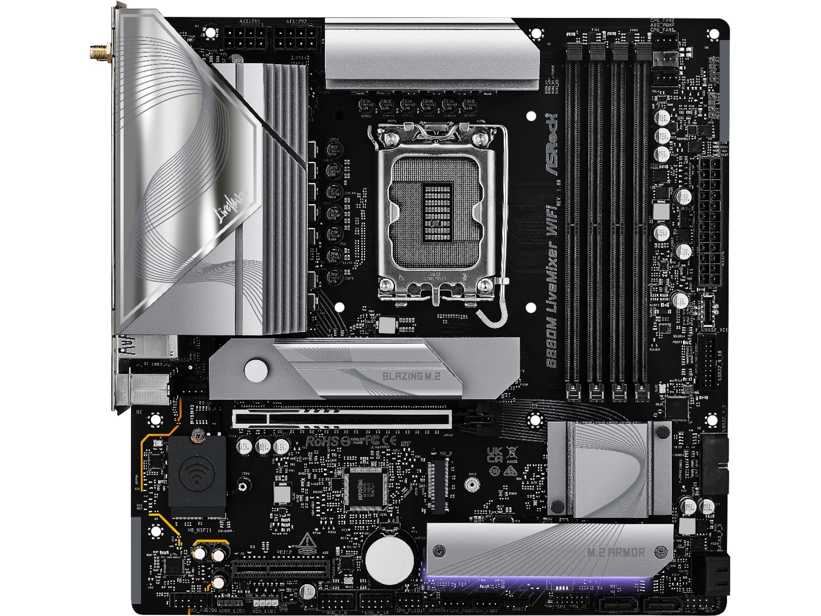 ASRock B860M LiveMixer WiFi Moderkort Intel Socket