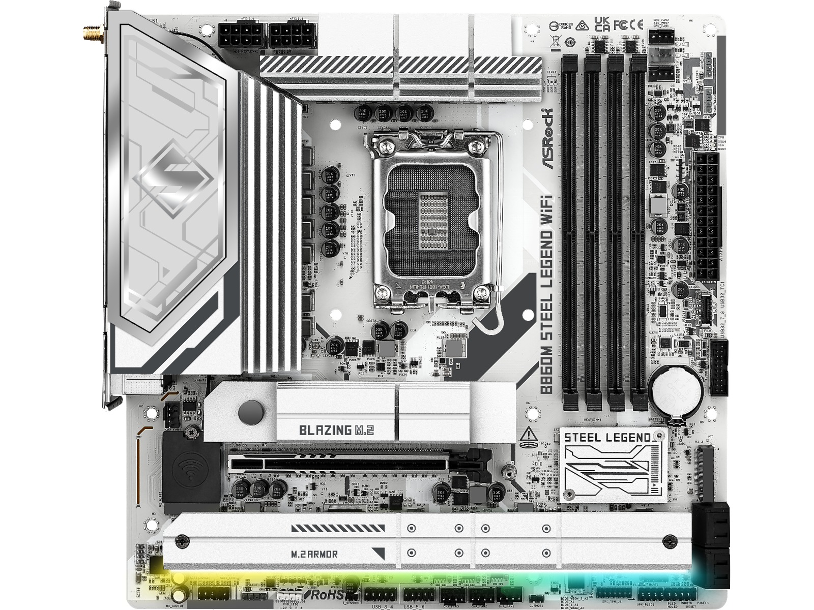 ASRock B860M Steel Legend WiFi Moderkort Intel Socket