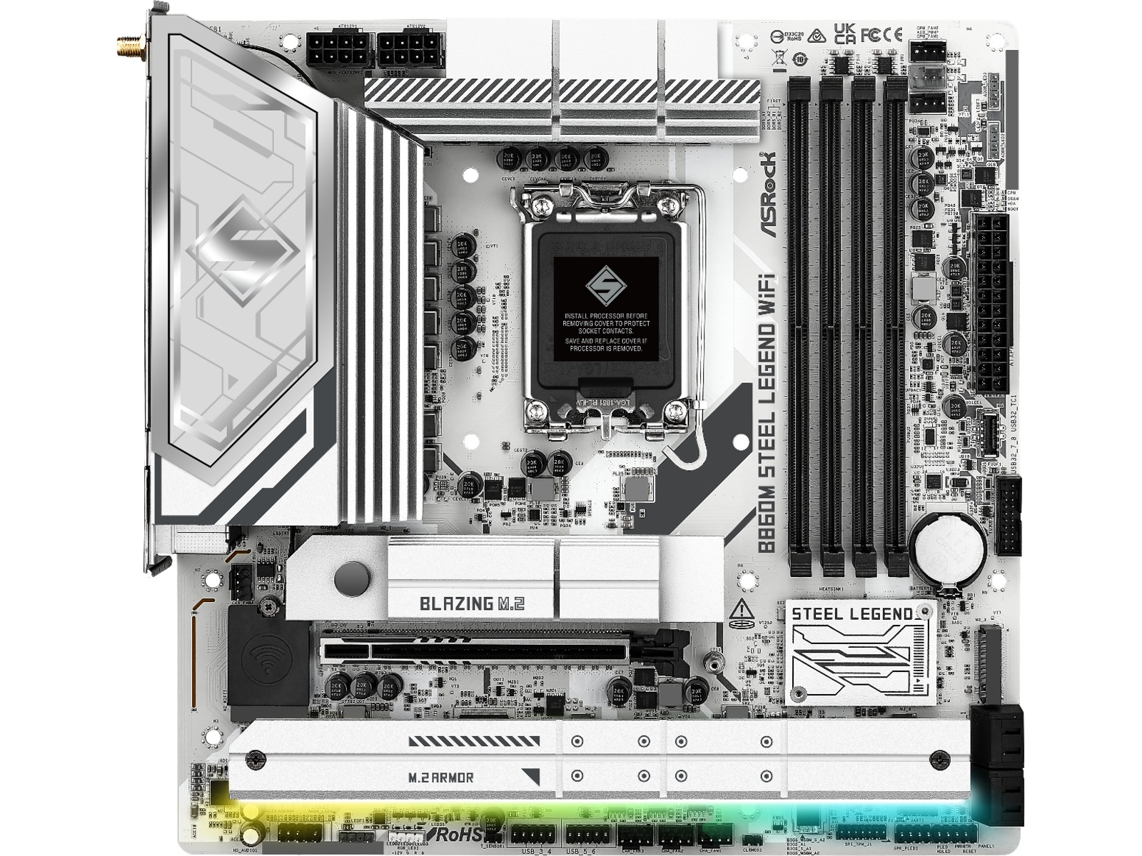 ASRock B860M Steel Legend WiFi Moderkort Intel Socket