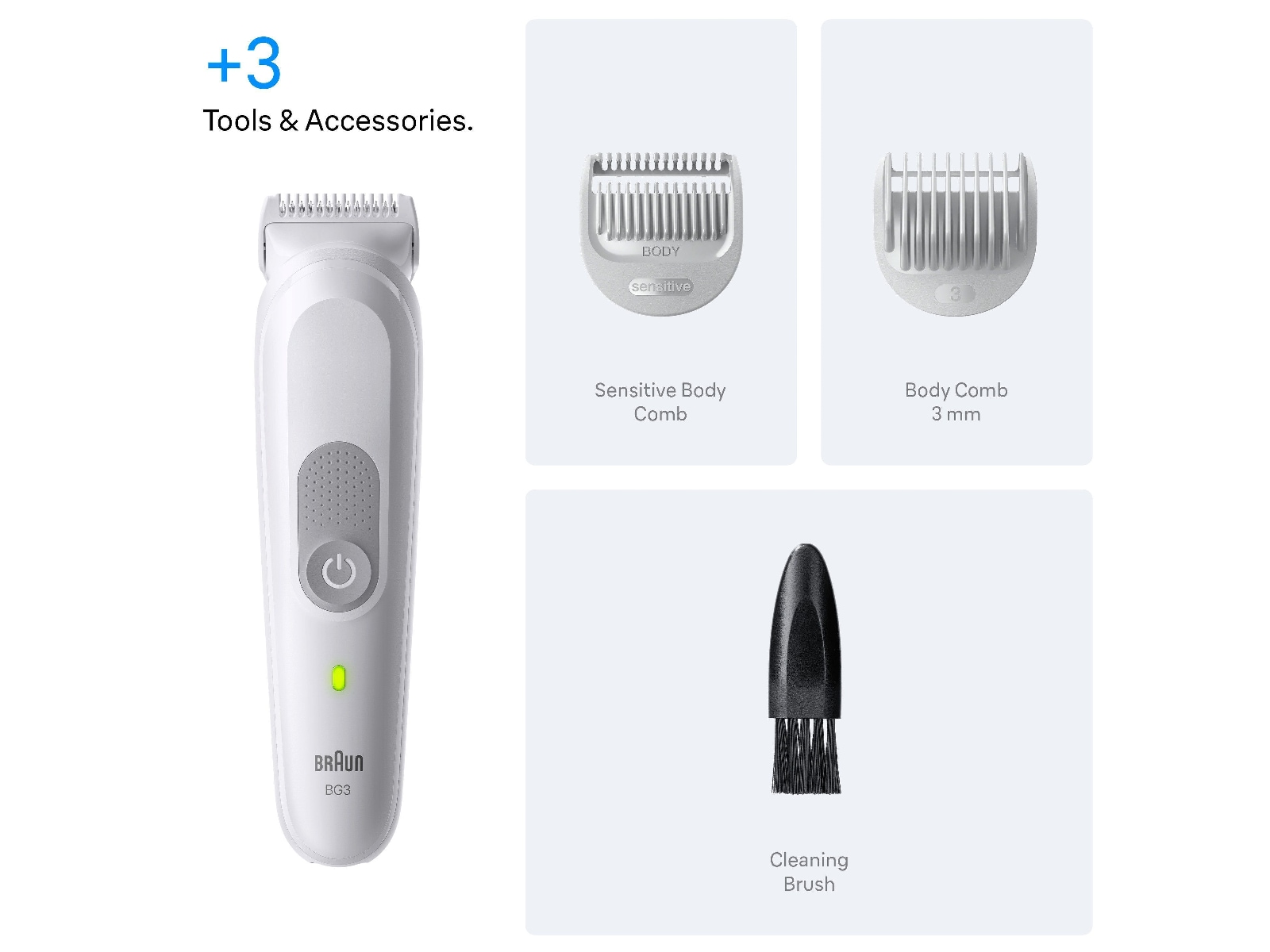 Braun Series 3 kroppstrimmer (grå) Rakapparat