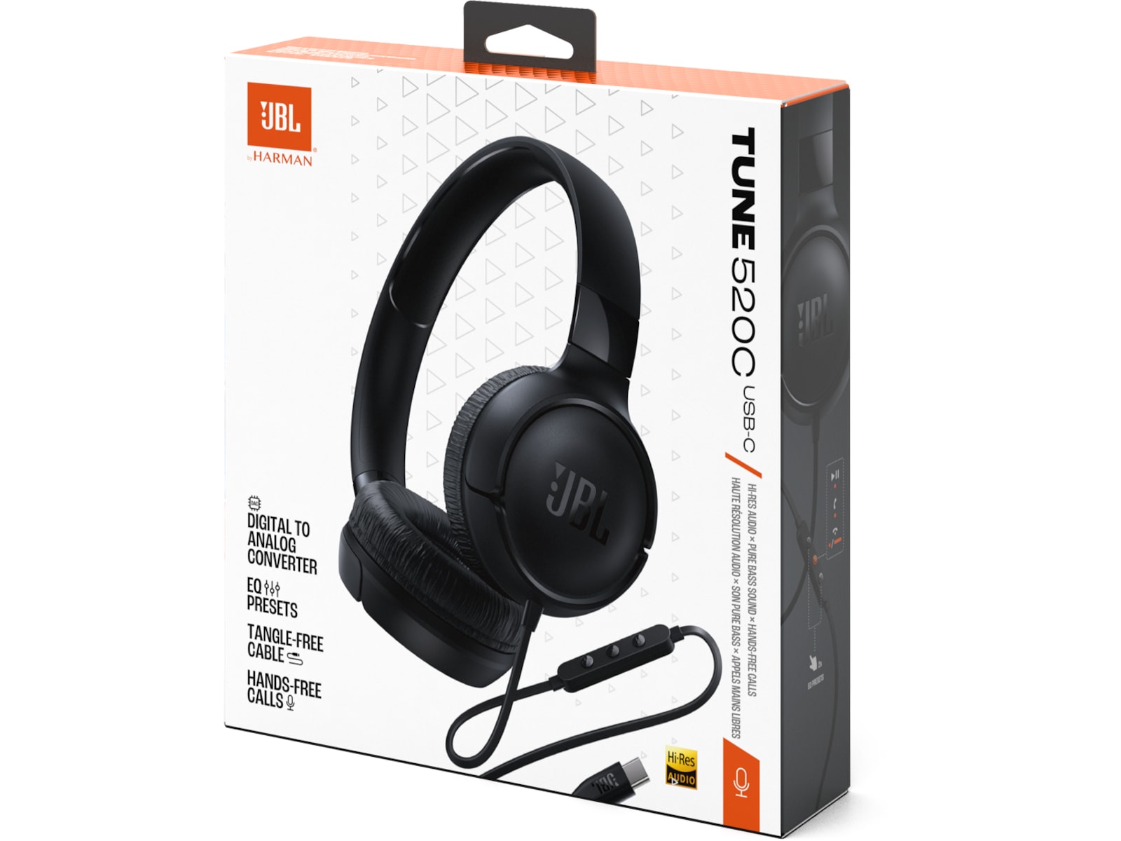 JBL Tune 520C USB-C Headset, on-ear (svart) Hörlurar