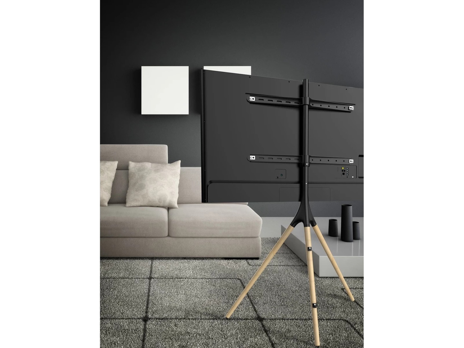 Andersson ATS Golvstativ till TV (svart/ek) Väggfäste & TV-stativ