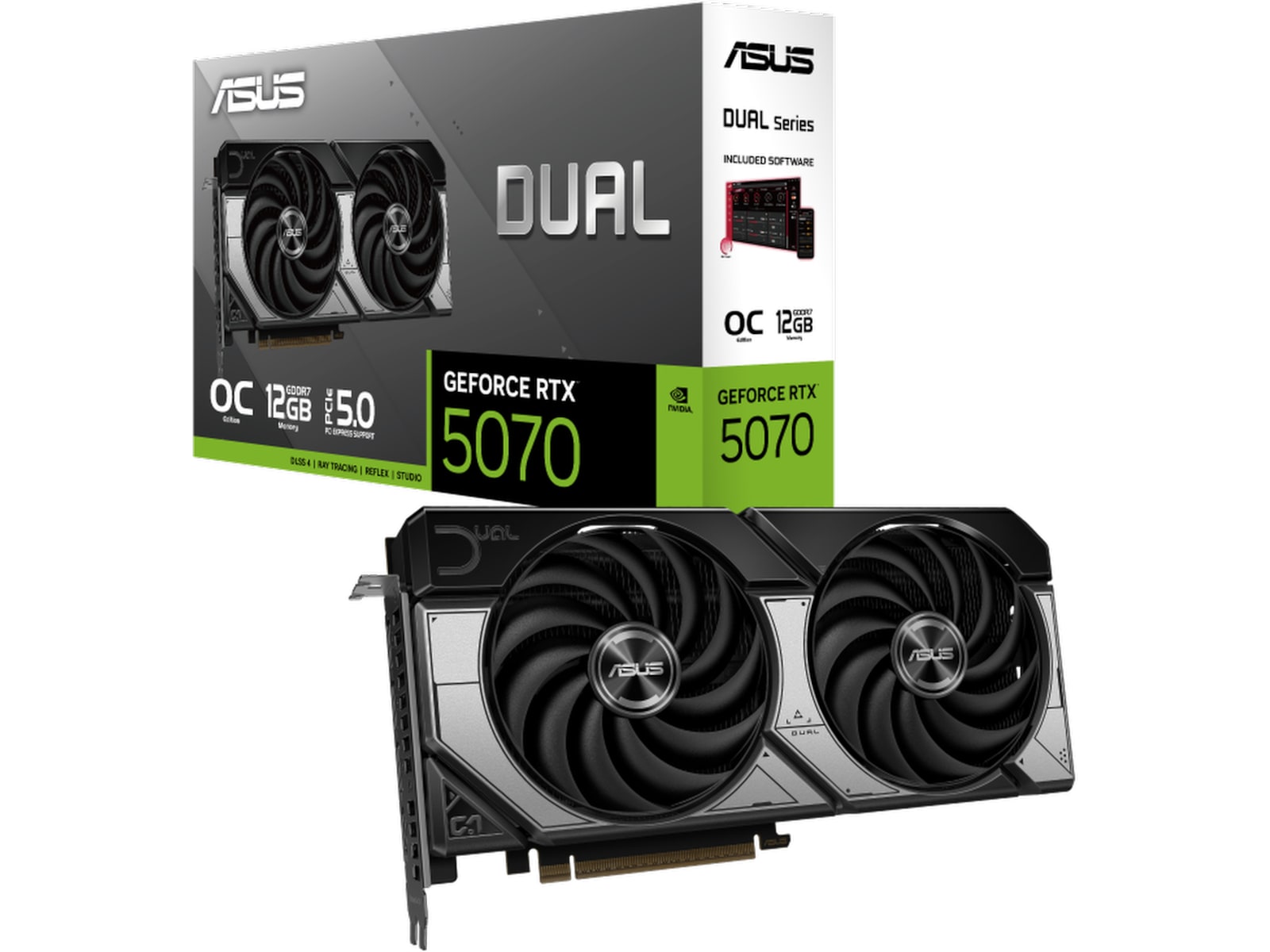 Asus Dual GeForce RTX 5070 OC Grafikkort