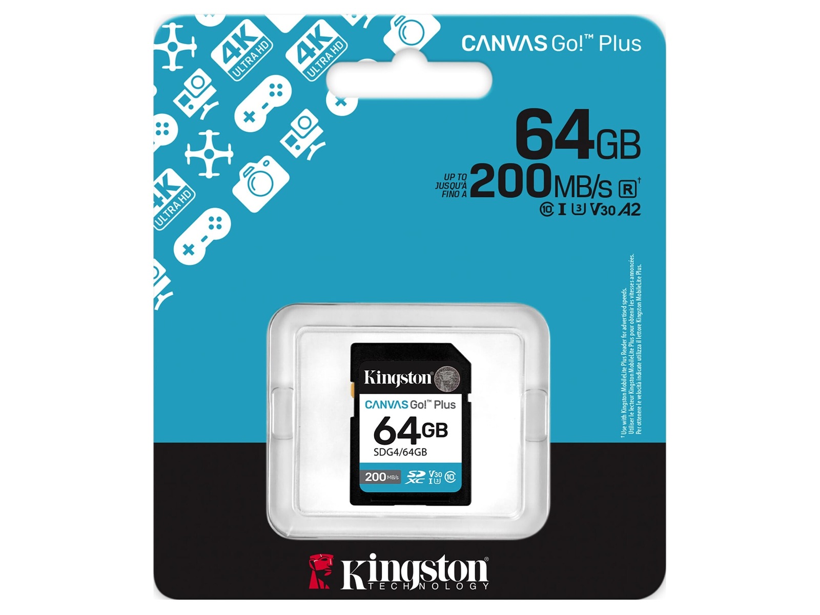 Kingston Canvas Go! Plus SDXC 64GB Minneskort