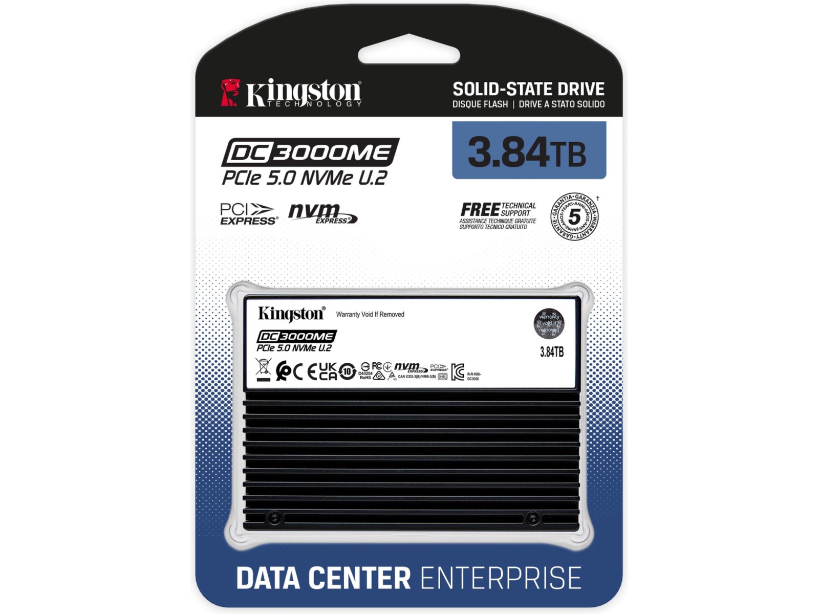 Kingston DC3000ME PCIe 5.0 NVMe U.2 3.84TB SSD 2.5