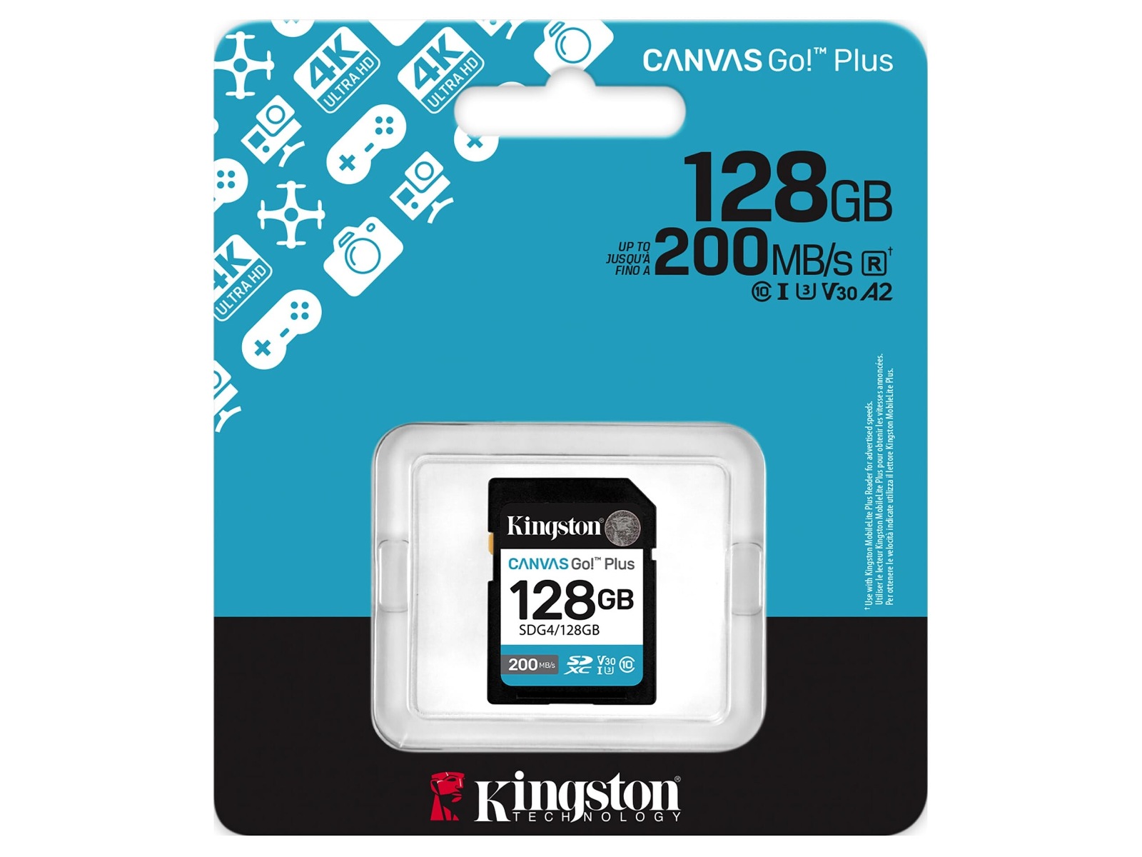 Kingston Canvas Go! Plus SDXC 128GB Minneskort