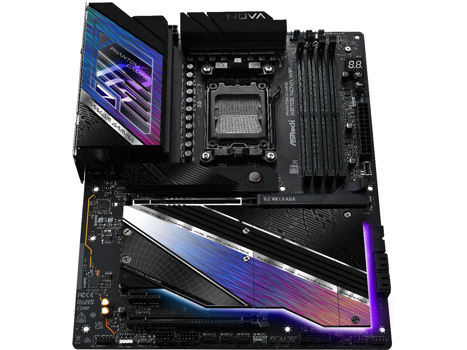 ASRock X870E Phantom Gaming Nova WiFi Moderkort -B-Grade Demo moderkort