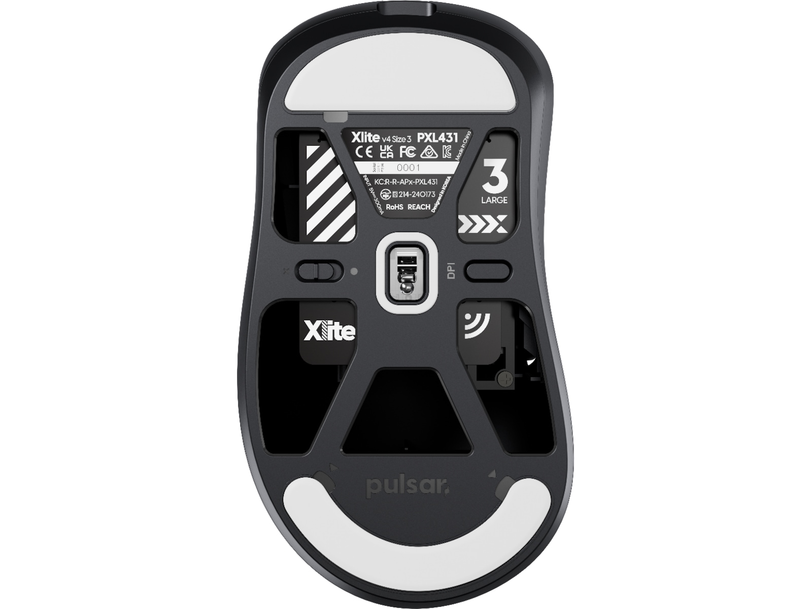 Pulsar Xlite V4 Large Trådlös Gamingmus (Svart) Gamingmus