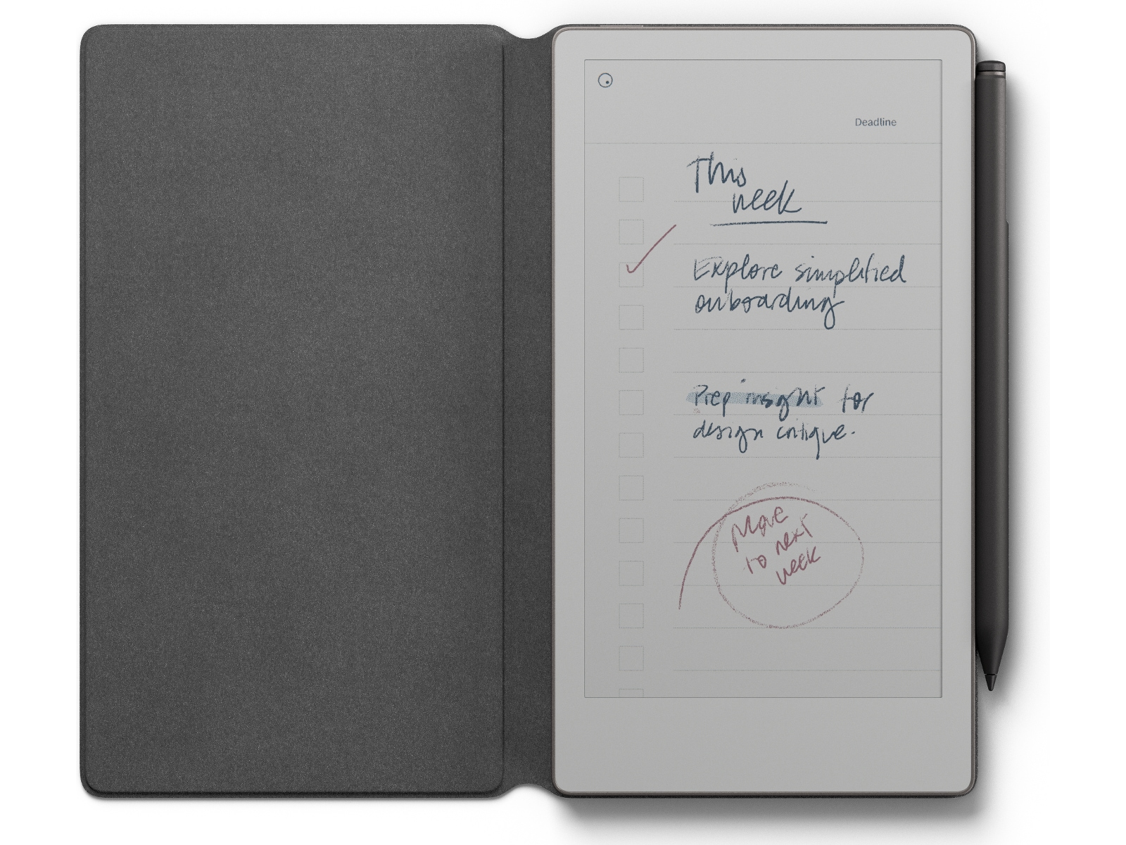 reMarkable Paper Pro Move 7.3" inkl. Marker Plus & Book Folio (svart skinn) Digitala anteckningsblock och tillbehör