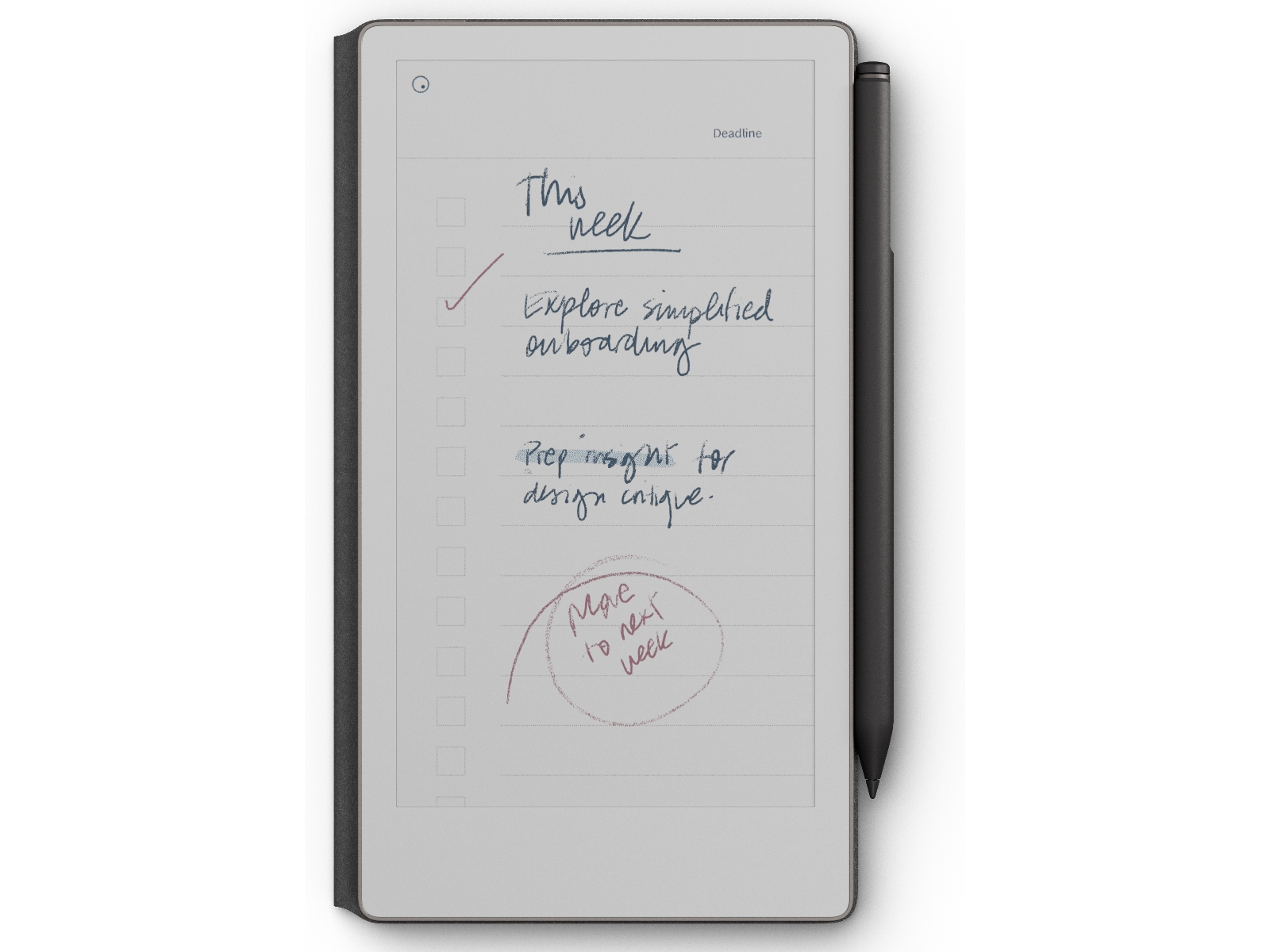 reMarkable Paper Pro Move 7.3" inkl. Marker Plus & Book Folio (svart skinn) Digitala anteckningsblock och tillbehör