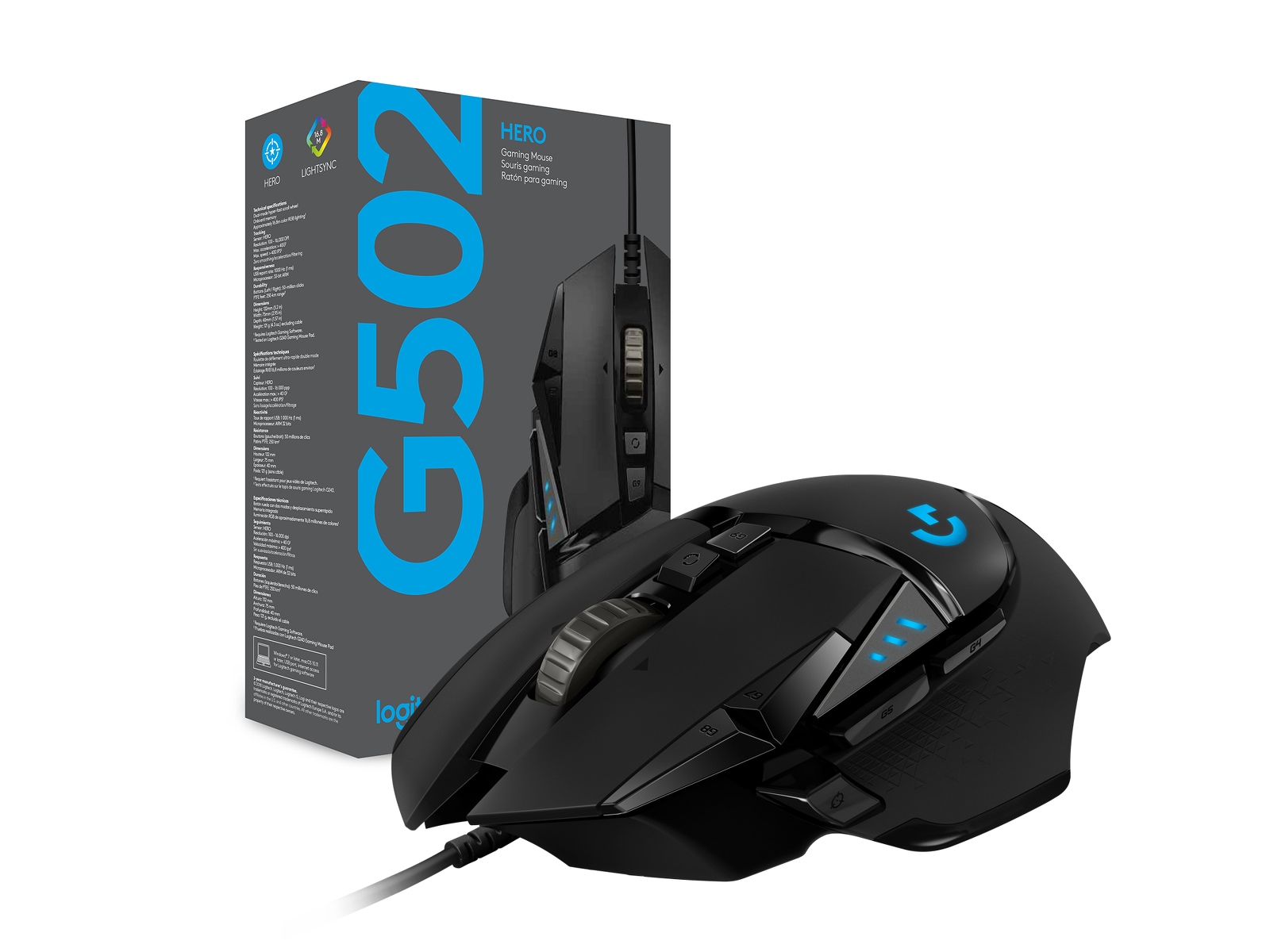 Logitech G502 HERO Gamingmus (svart) Gamingmus
