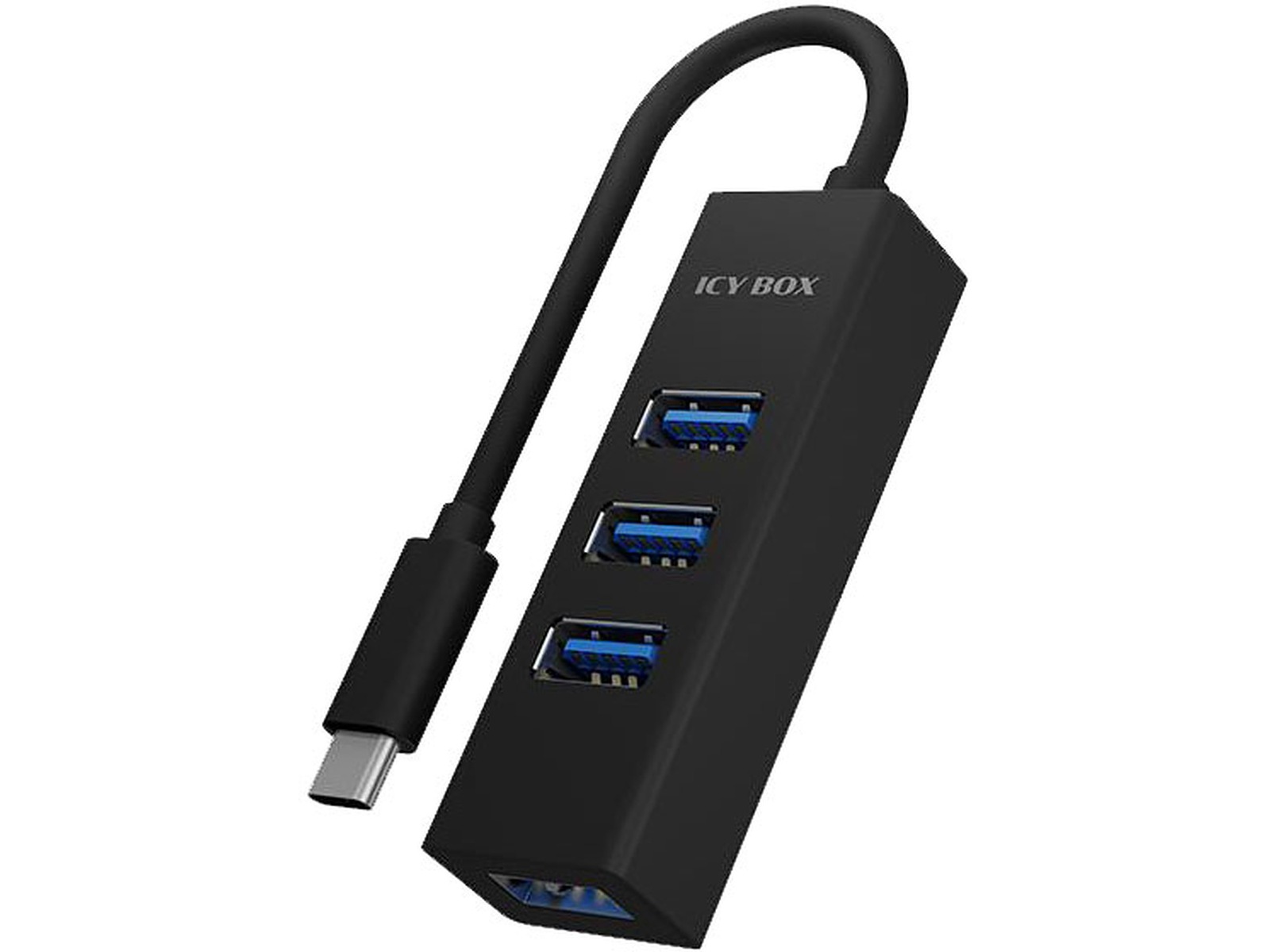 ICY BOX Type-C® till 4-portars USB 3.0 Type-A Hub, aluminium Dockningsstation och USB-hub