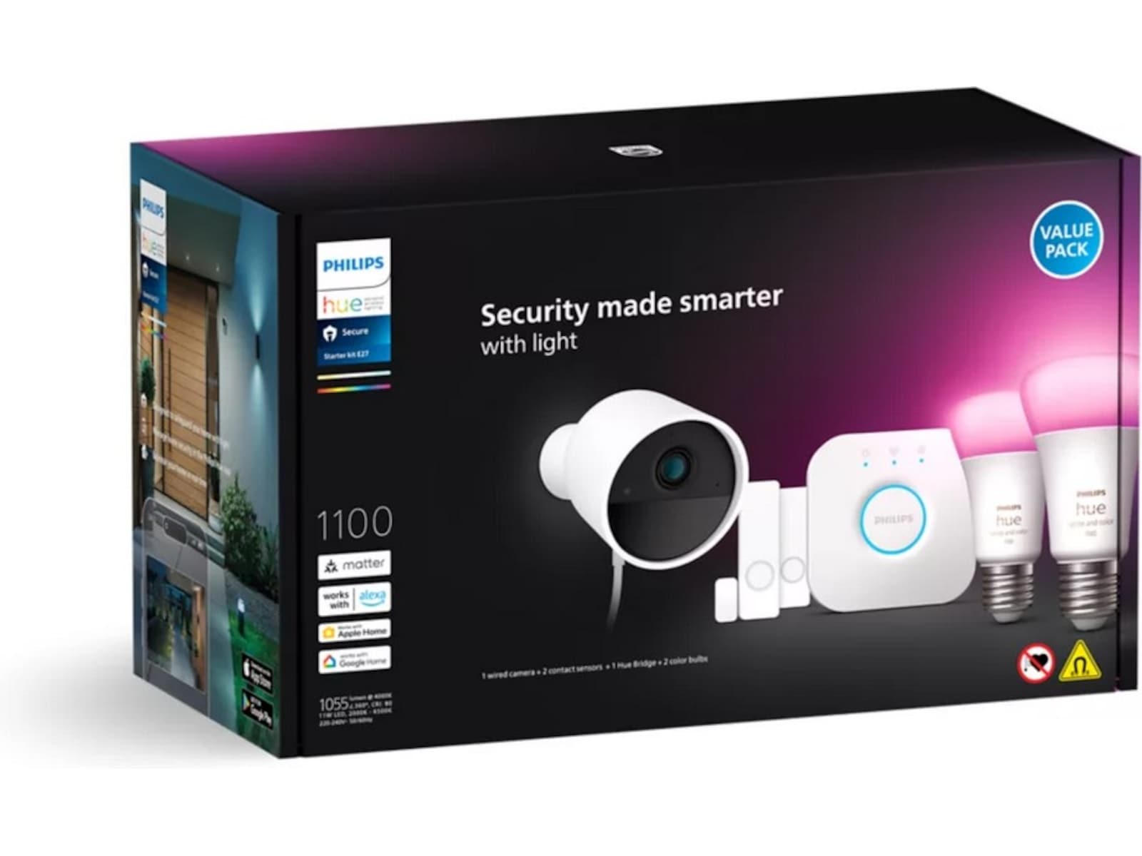 Philips Hue Secure kamera WCA E27 startpaket Övervakningskamera